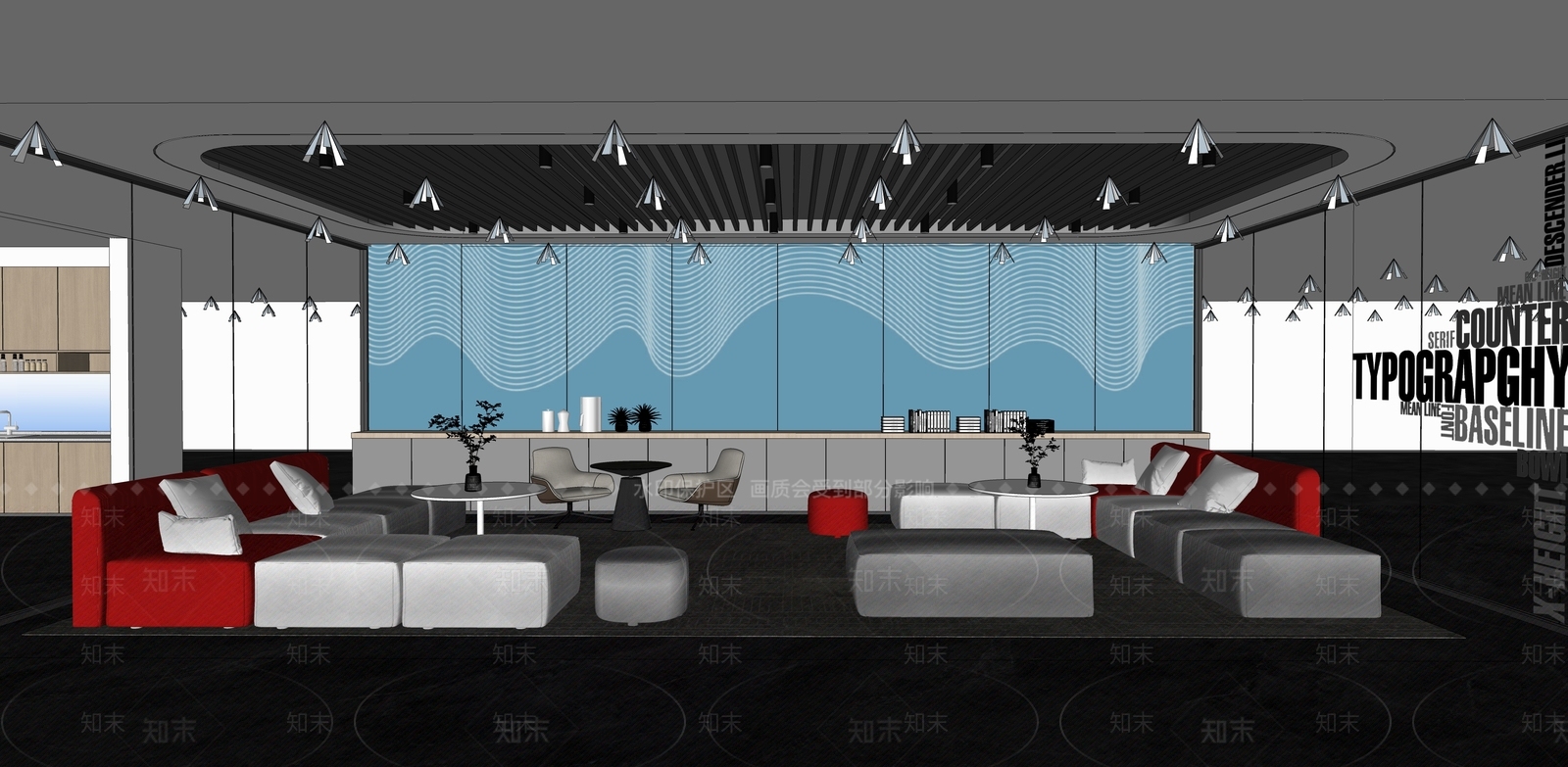 现代简约其他办公区域SU模型下载【ID:1171700845】