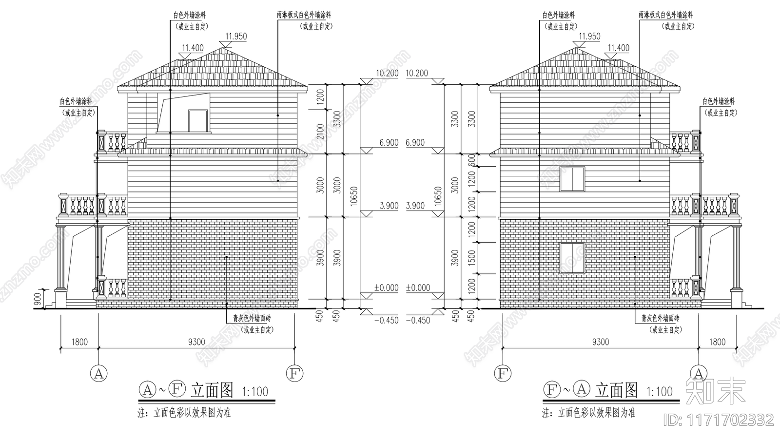 现代别墅建筑cad施工图下载【ID:1171702332】