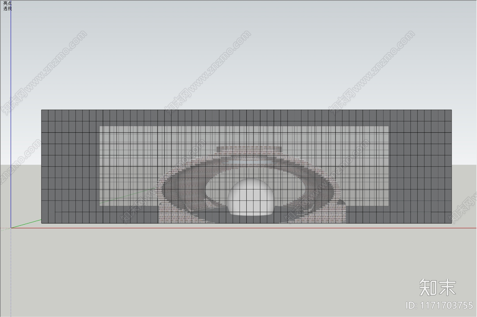 现代图书馆建筑SU模型下载【ID:1171703755】