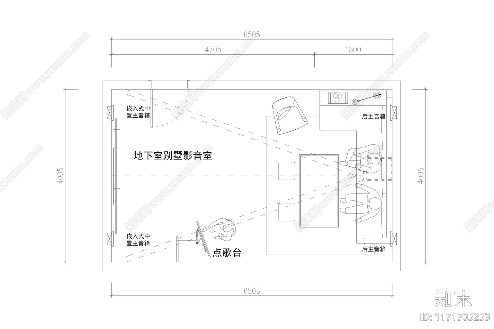 现代影音室施工图下载【ID:1171705253】