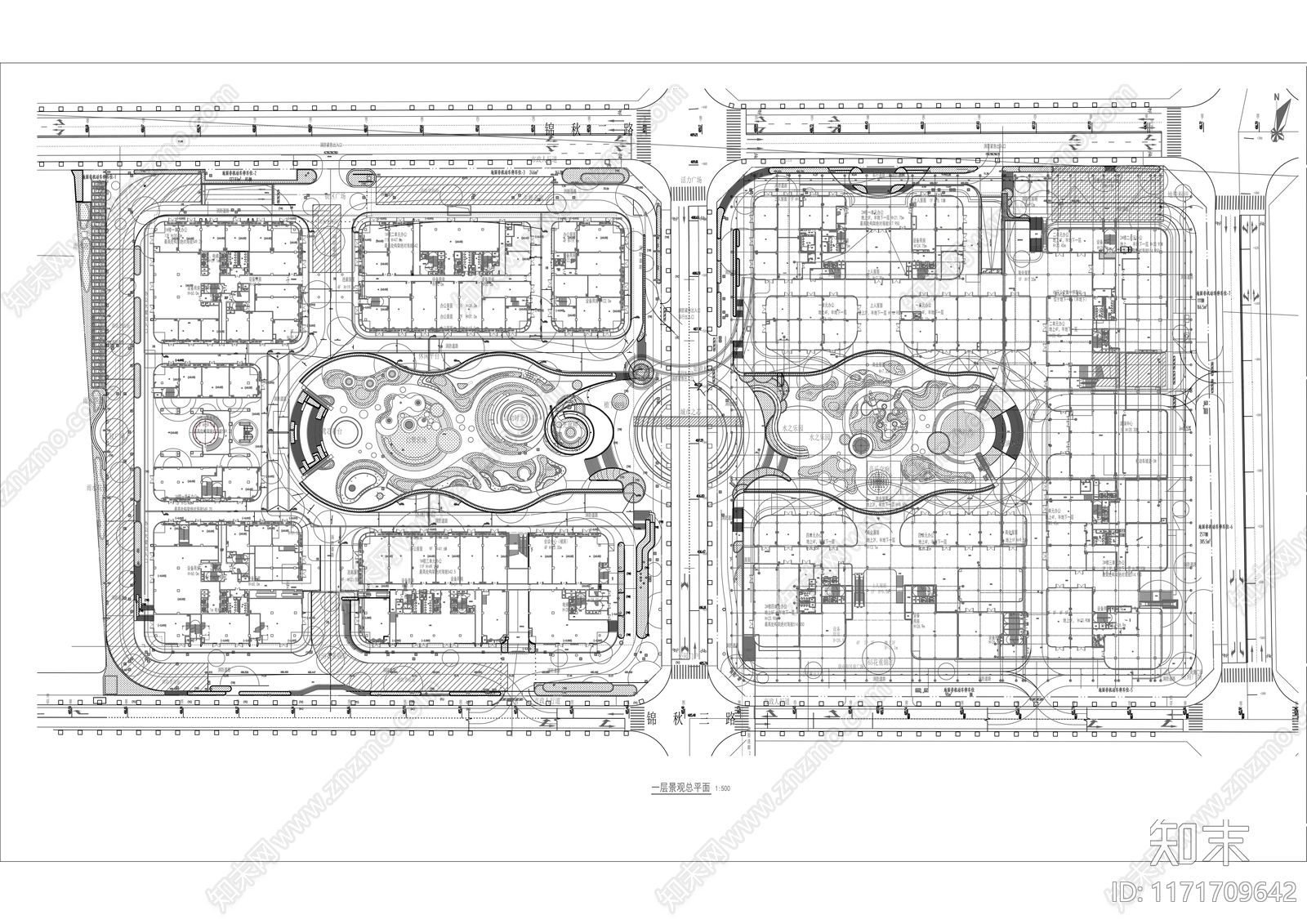 现代商业景观施工图下载【ID:1171709642】