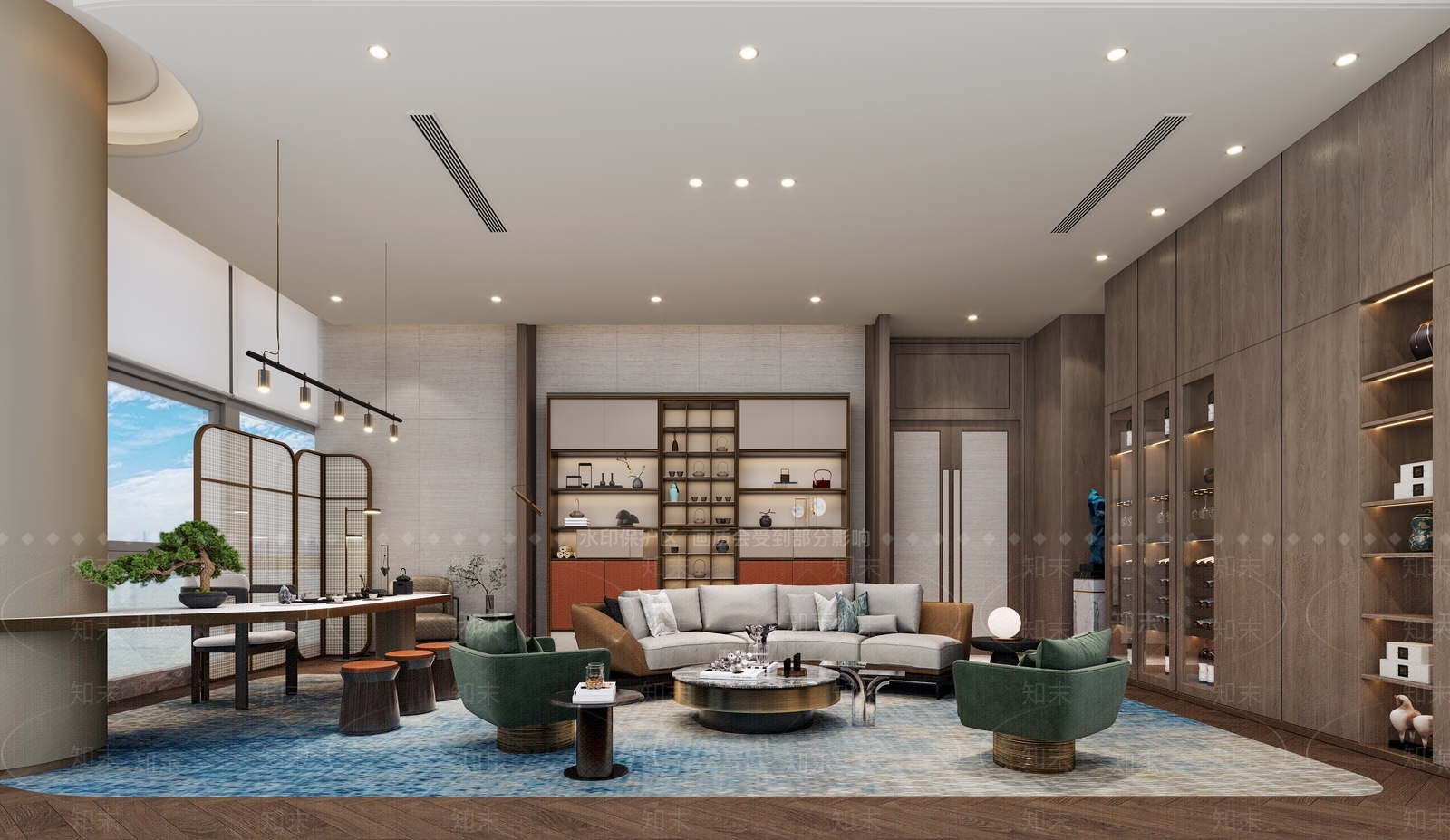 新中式现代接待室3D模型下载【ID:1171708586】