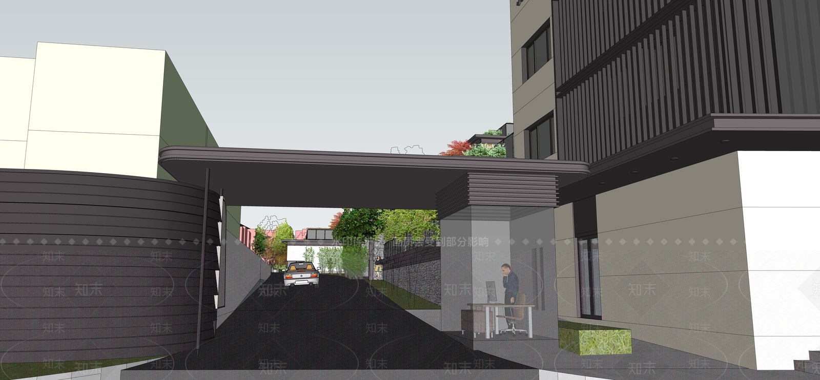 现代酒店建筑SU模型下载【ID:1171715194】