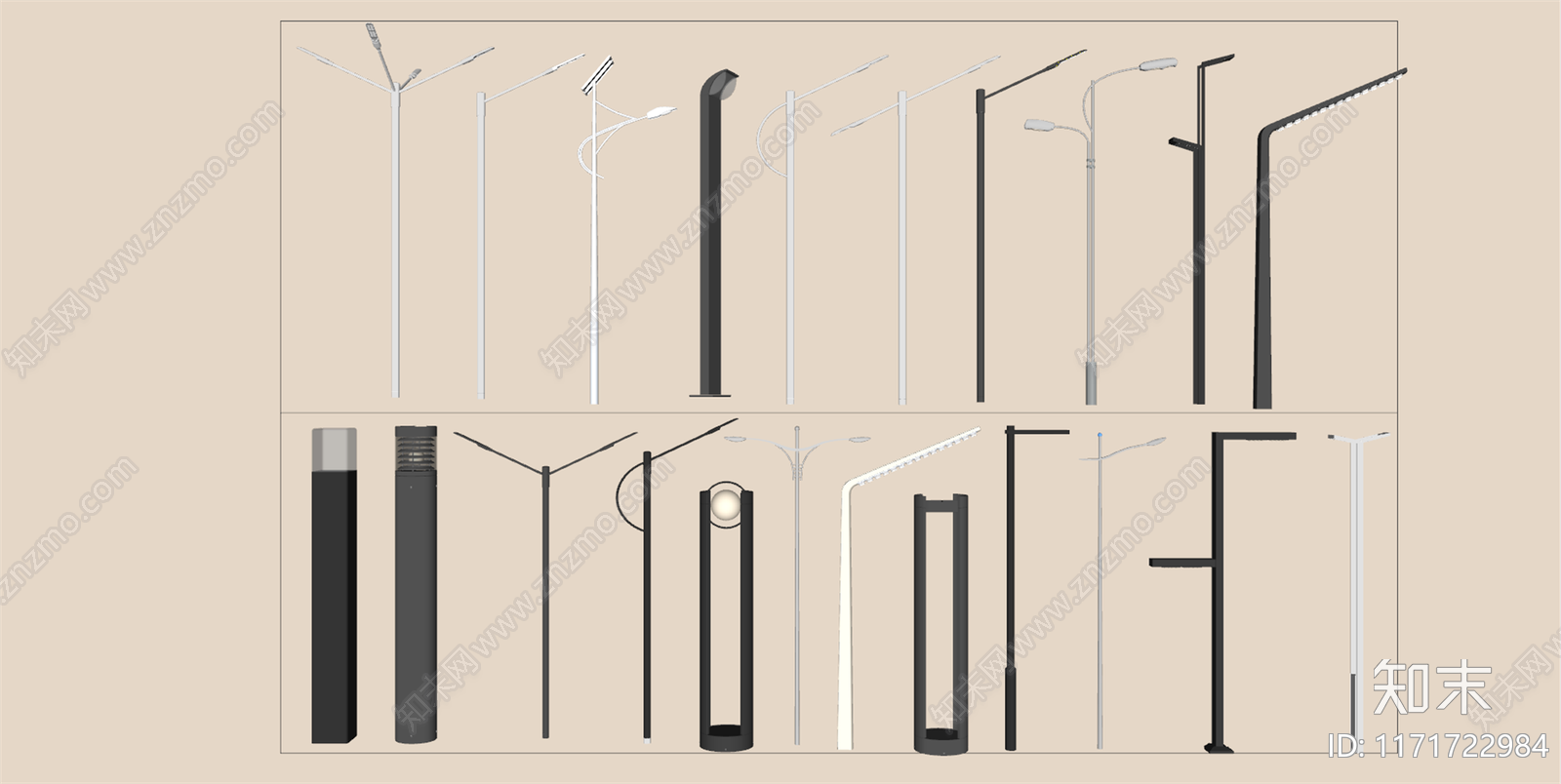 现代路灯SU模型下载【ID:1171722984】
