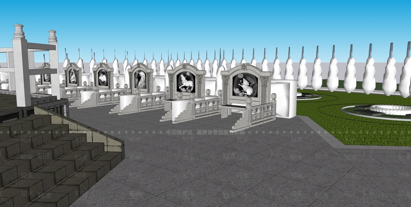 现代景观公园SU模型下载【ID:1171723522】