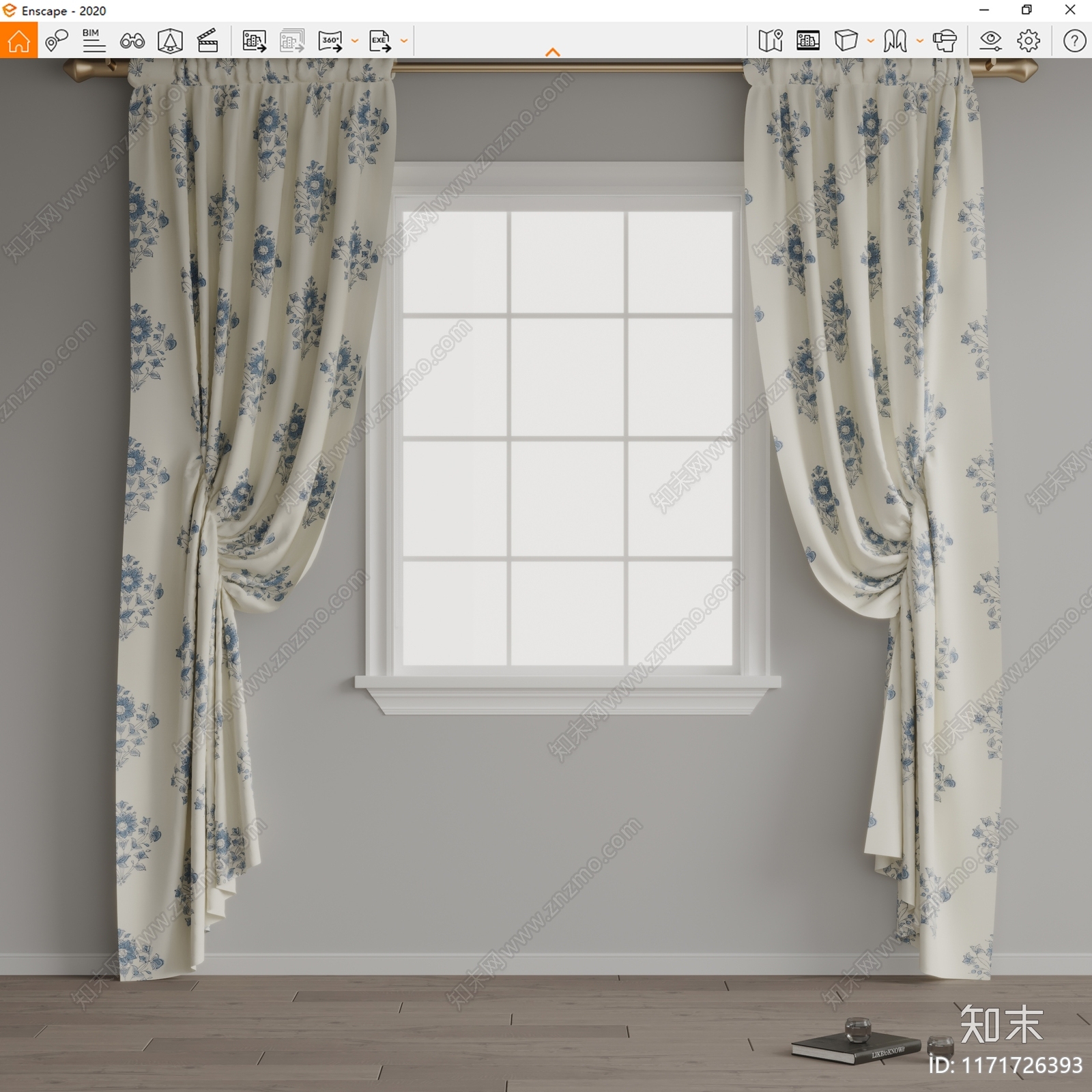 现代窗帘SU模型下载【ID:1171726393】