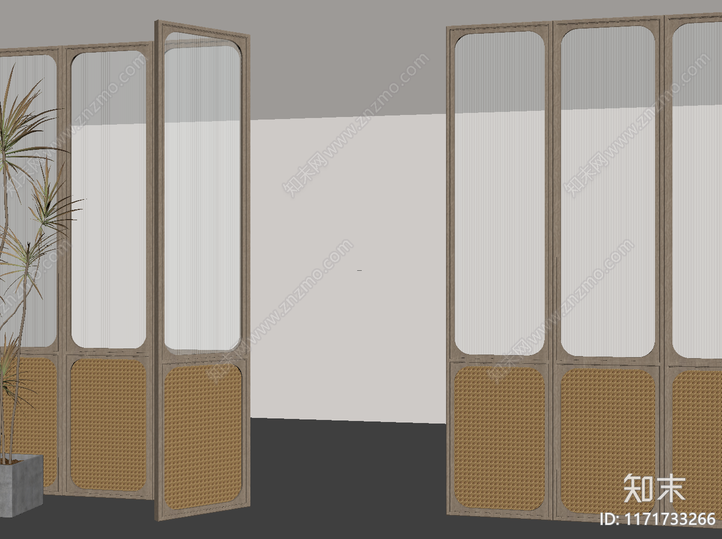 侘寂隔断SU模型下载【ID:1171733266】