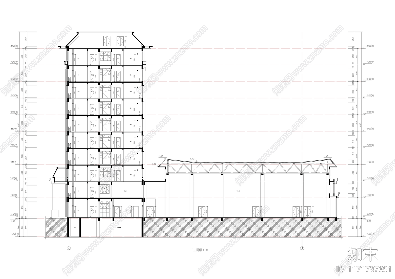 现代其他居住建筑cad施工图下载【ID:1171737691】