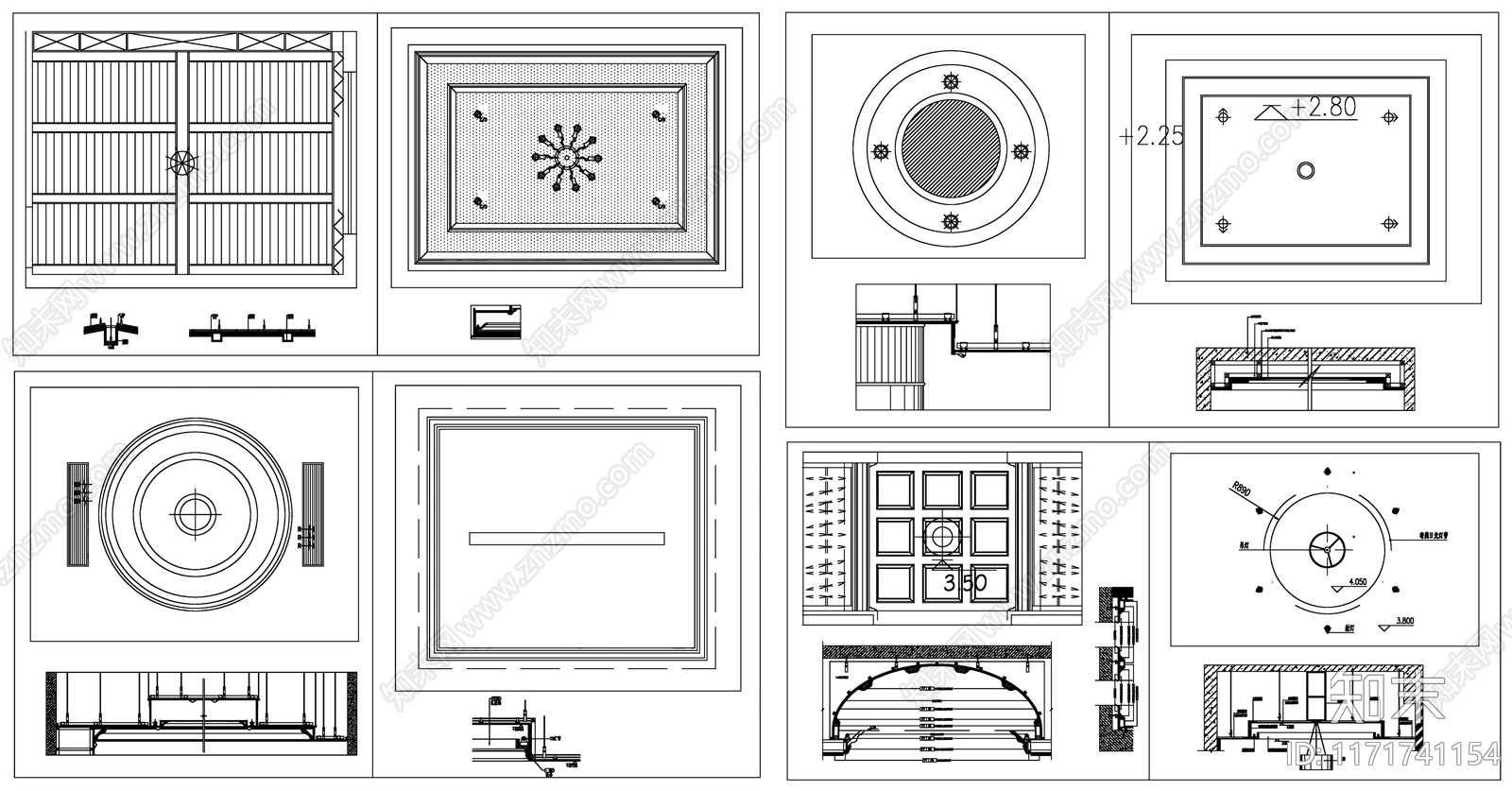 现代吊顶节点cad施工图下载【ID:1171741154】