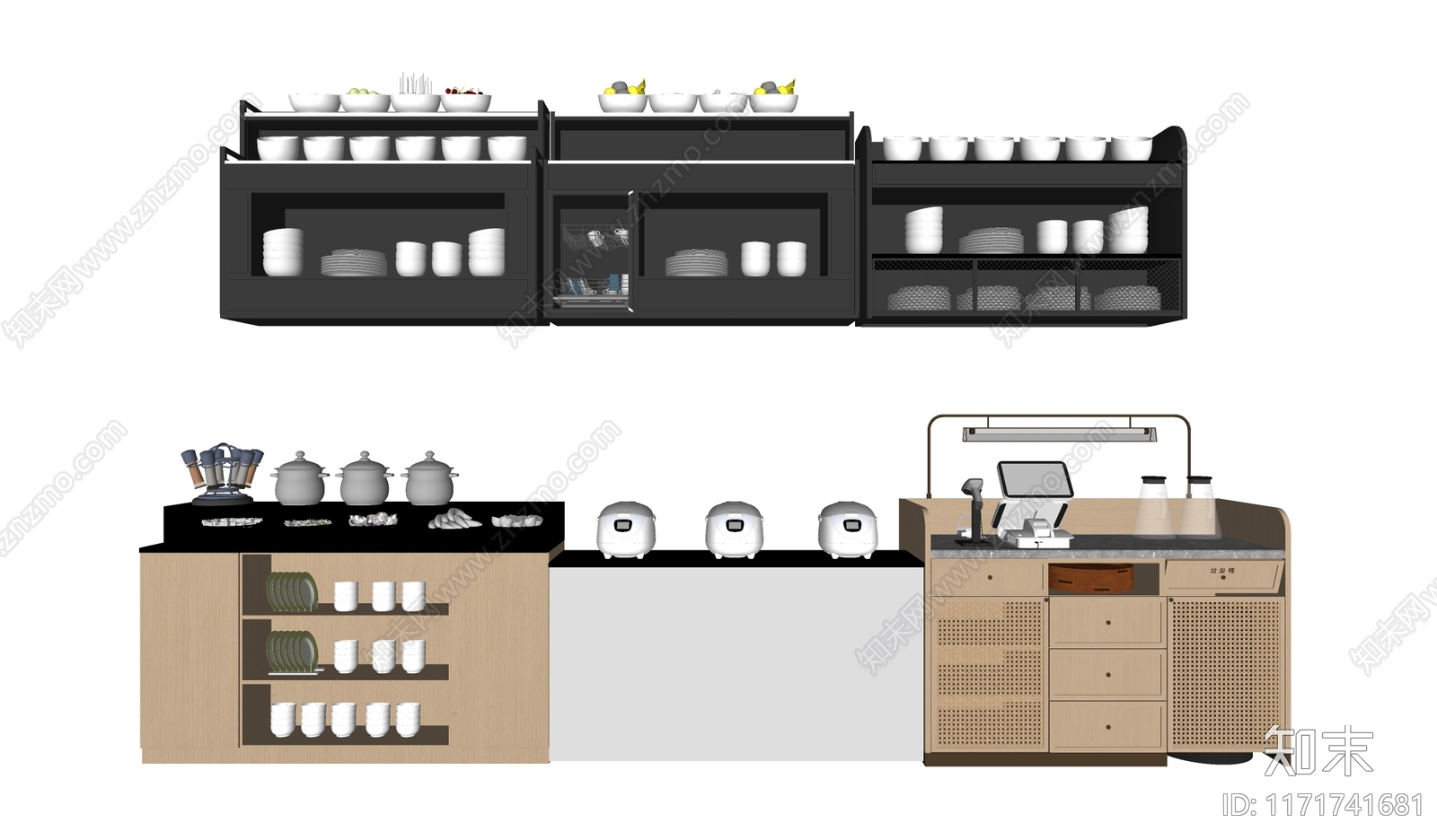 餐边柜SU模型下载【ID:1171741681】