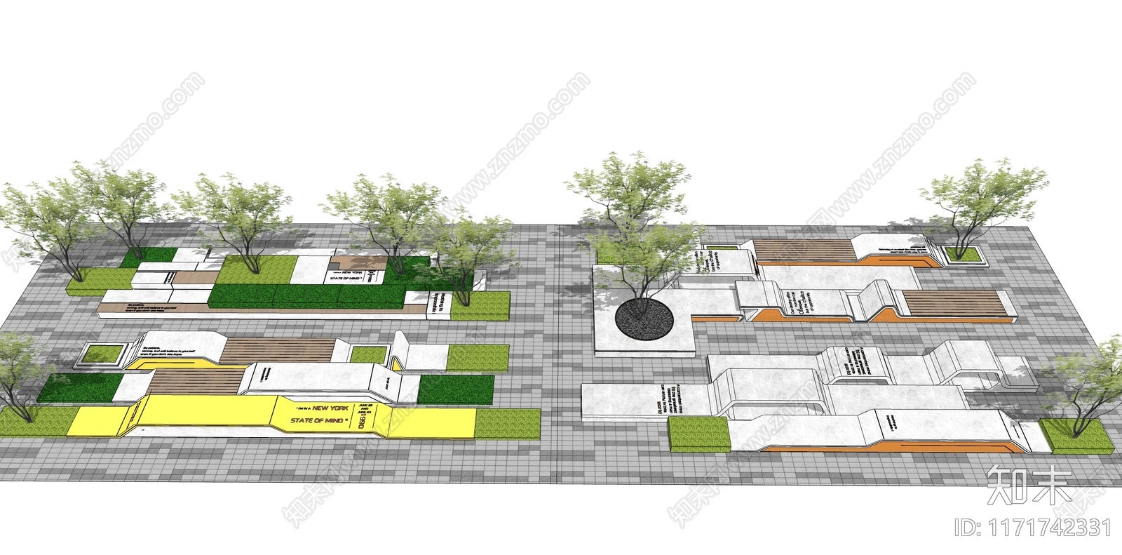 现代景观座椅SU模型下载【ID:1171742331】