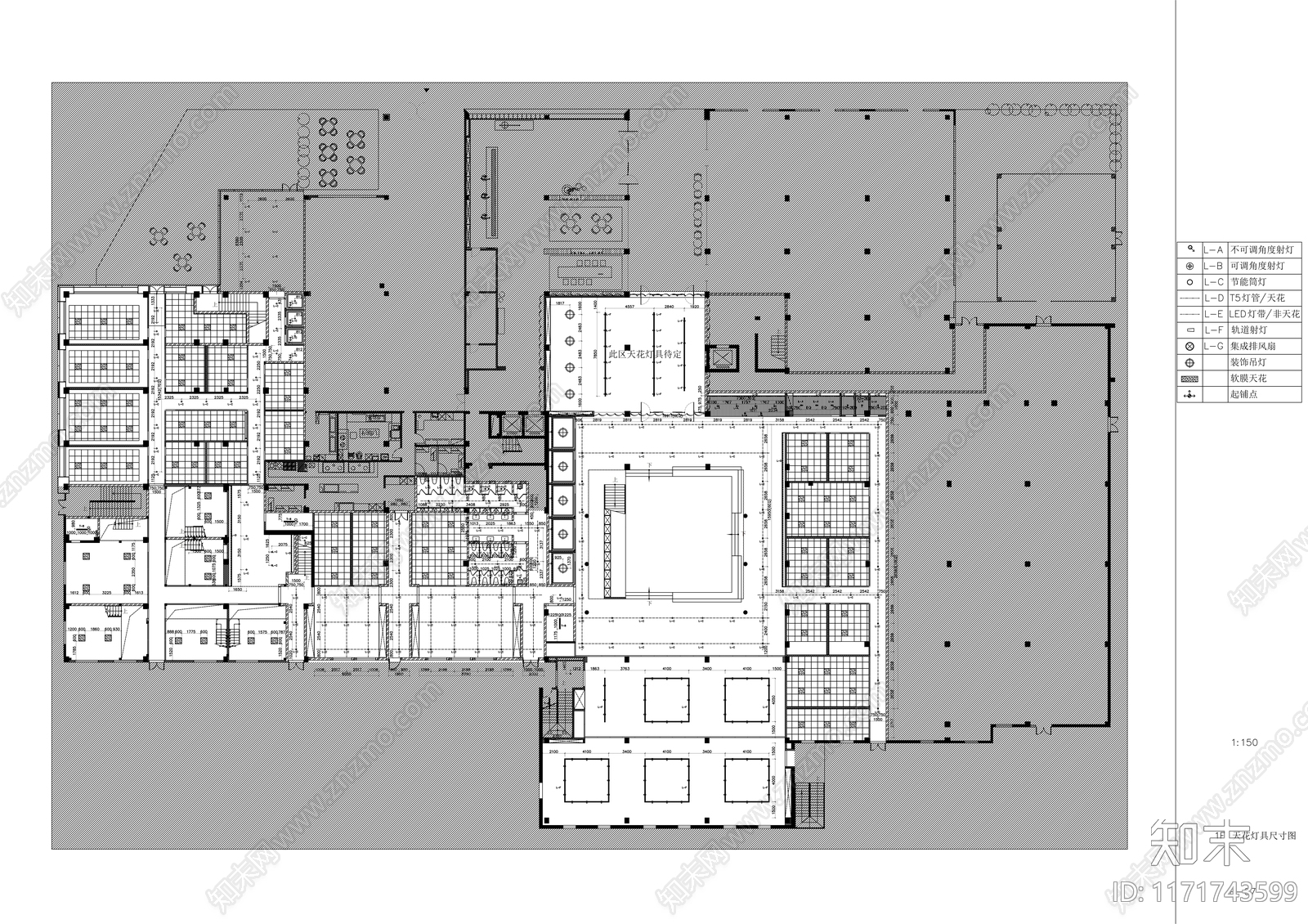 现代整体办公空间cad施工图下载【ID:1171743599】