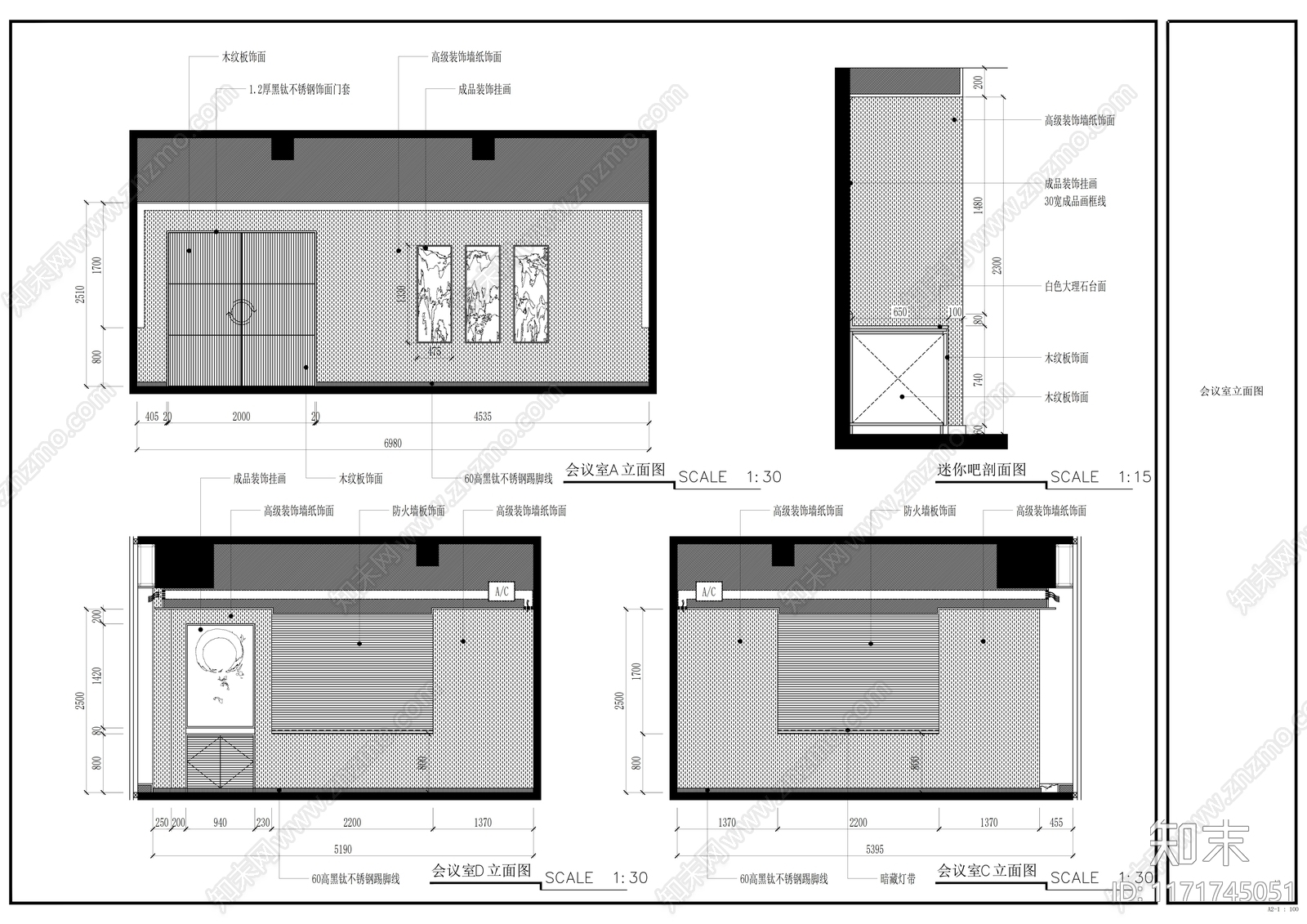 现代整体办公空间cad施工图下载【ID:1171745051】