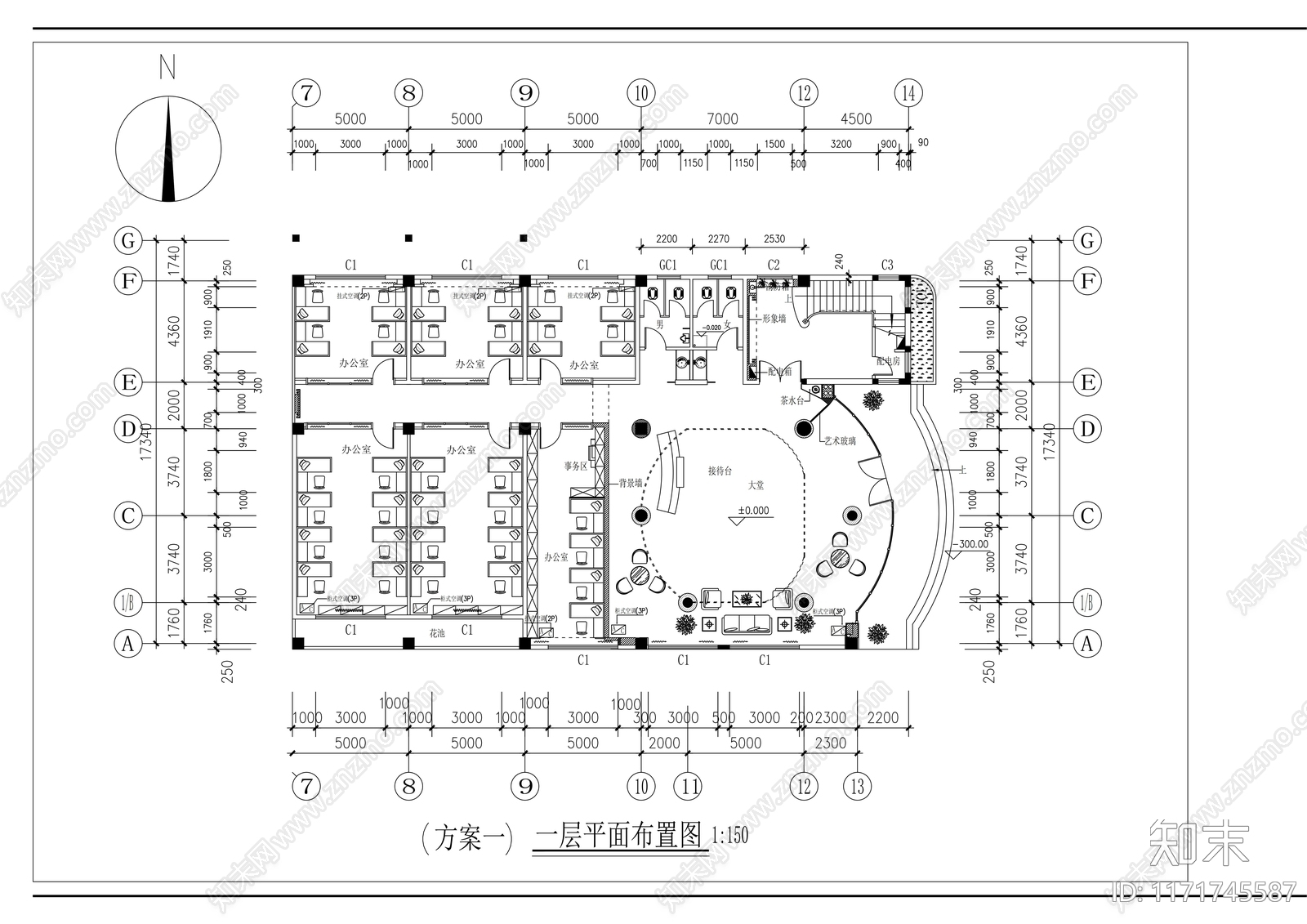 现代整体办公空间cad施工图下载【ID:1171745587】