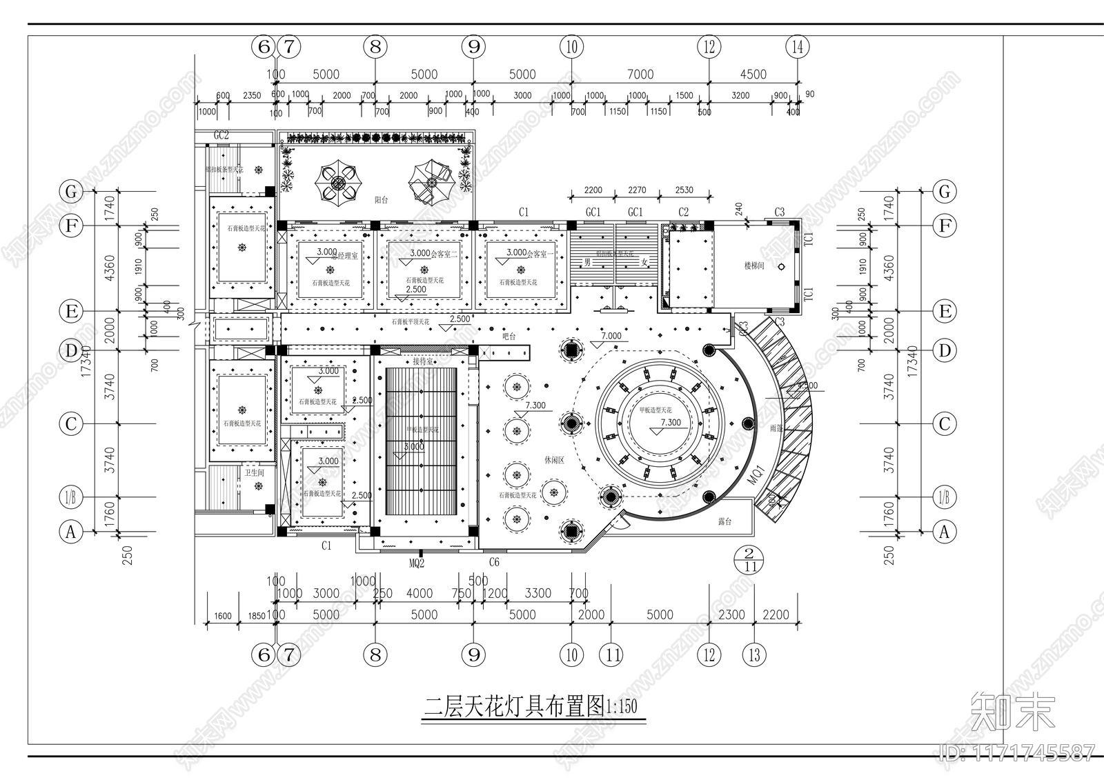 现代整体办公空间cad施工图下载【ID:1171745587】