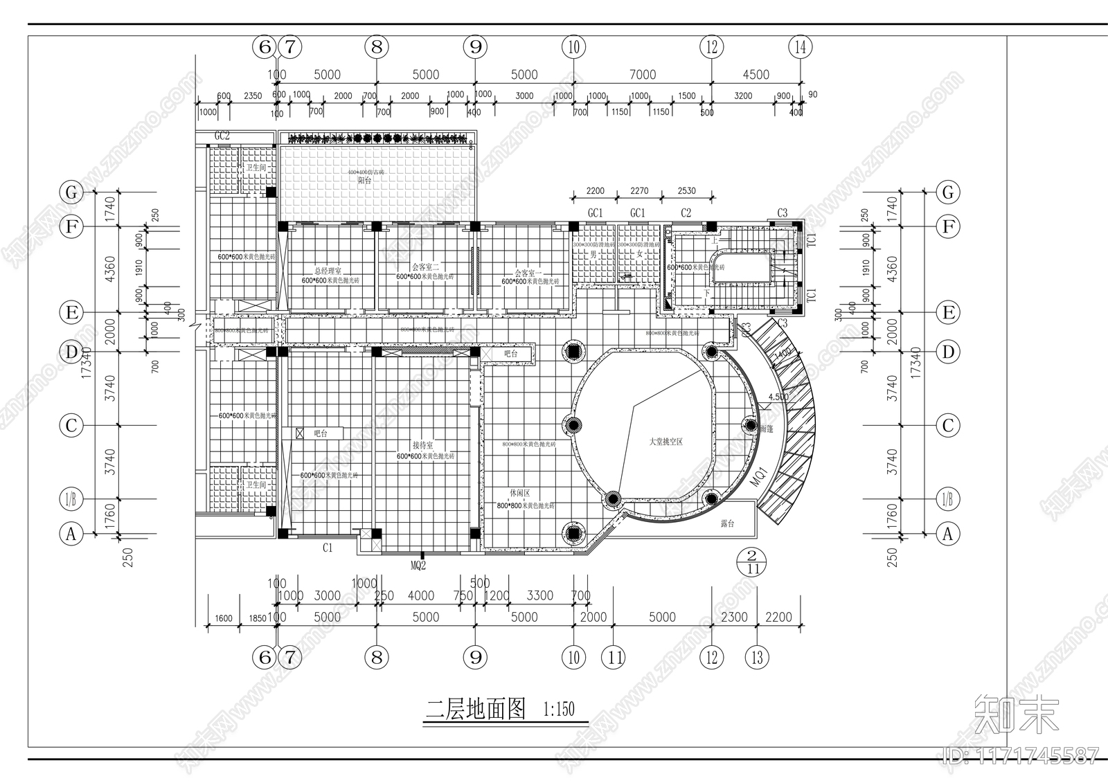 现代整体办公空间cad施工图下载【ID:1171745587】