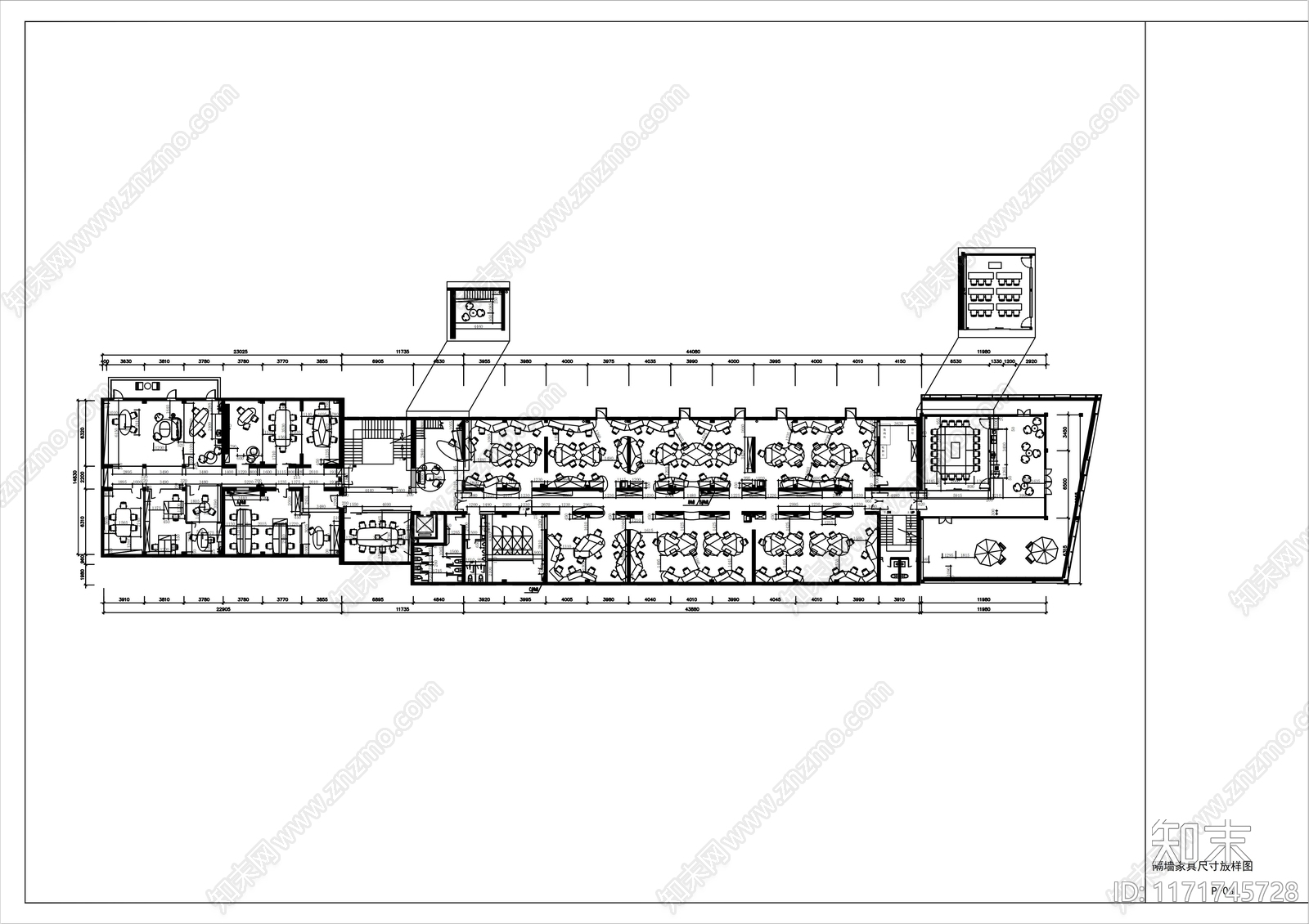 现代整体办公空间cad施工图下载【ID:1171745728】