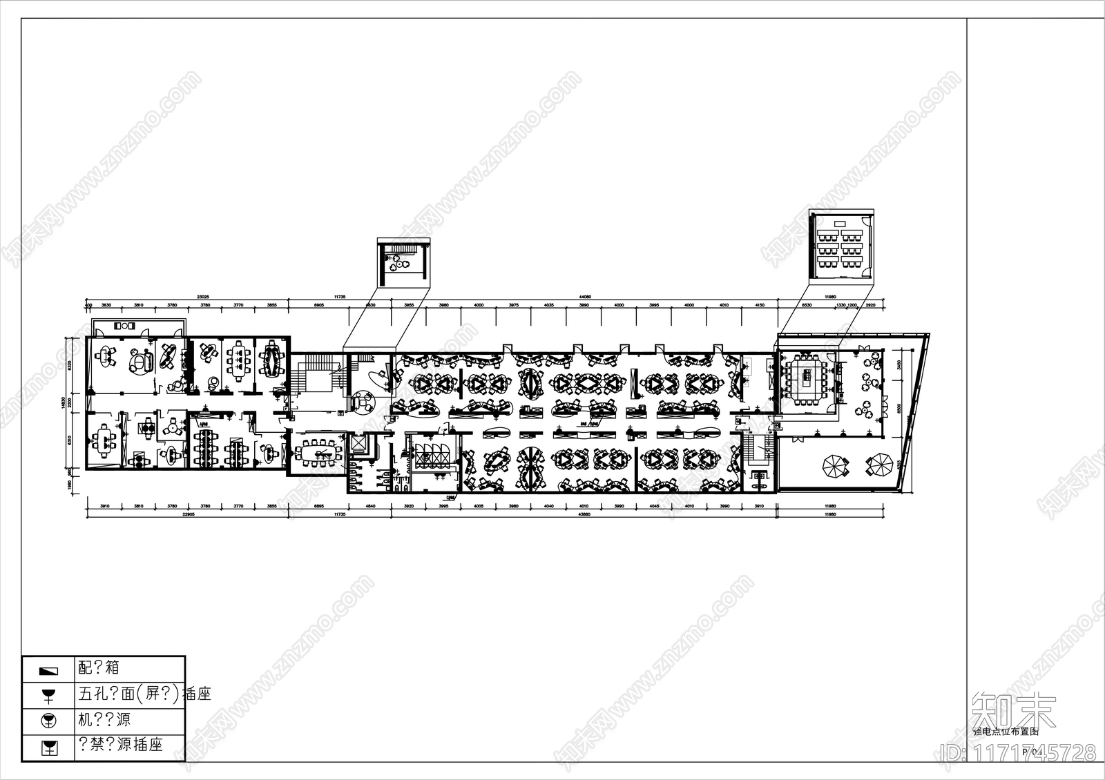 现代整体办公空间cad施工图下载【ID:1171745728】