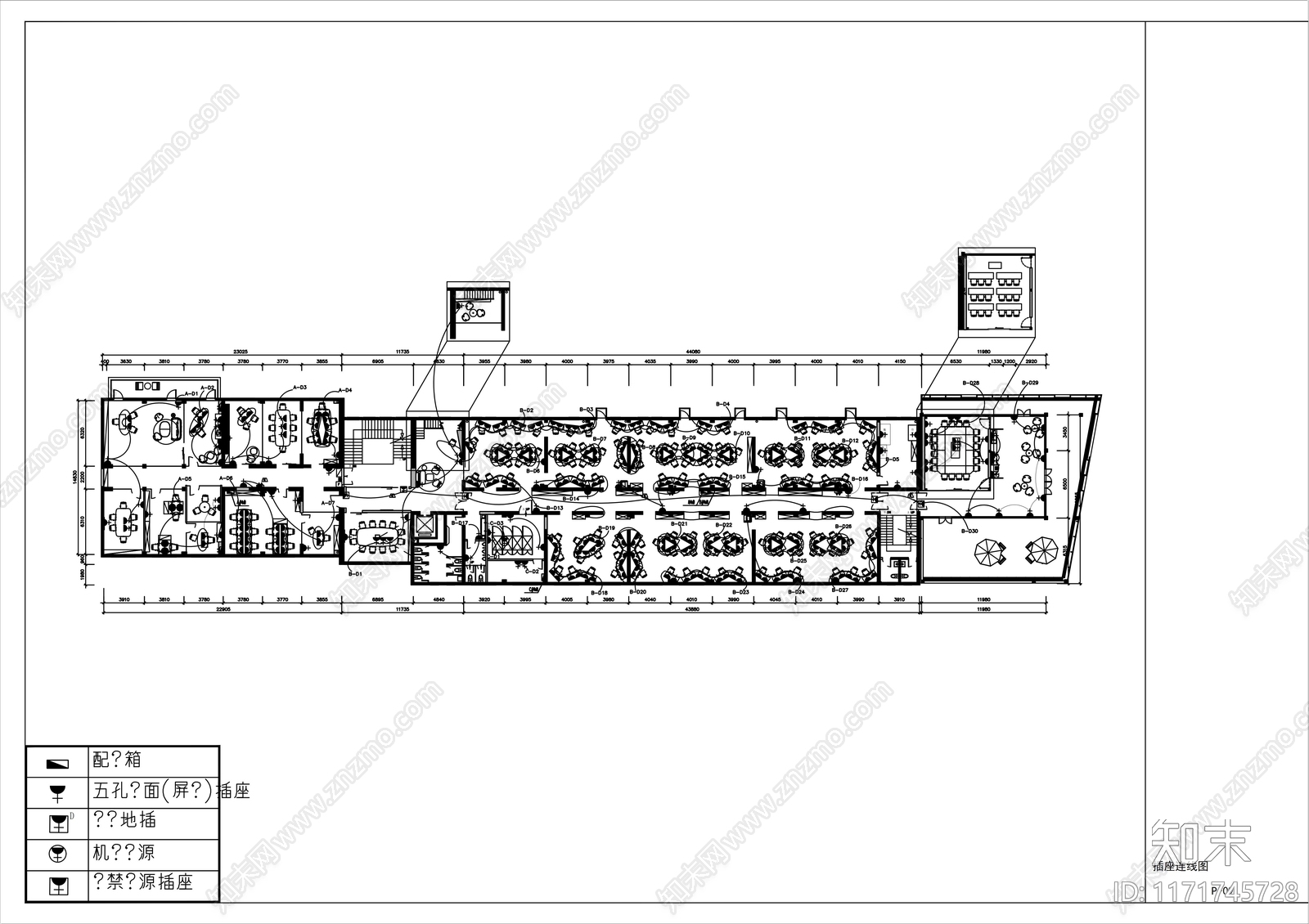 现代整体办公空间cad施工图下载【ID:1171745728】