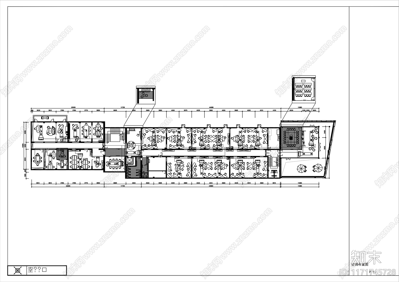 现代整体办公空间cad施工图下载【ID:1171745728】