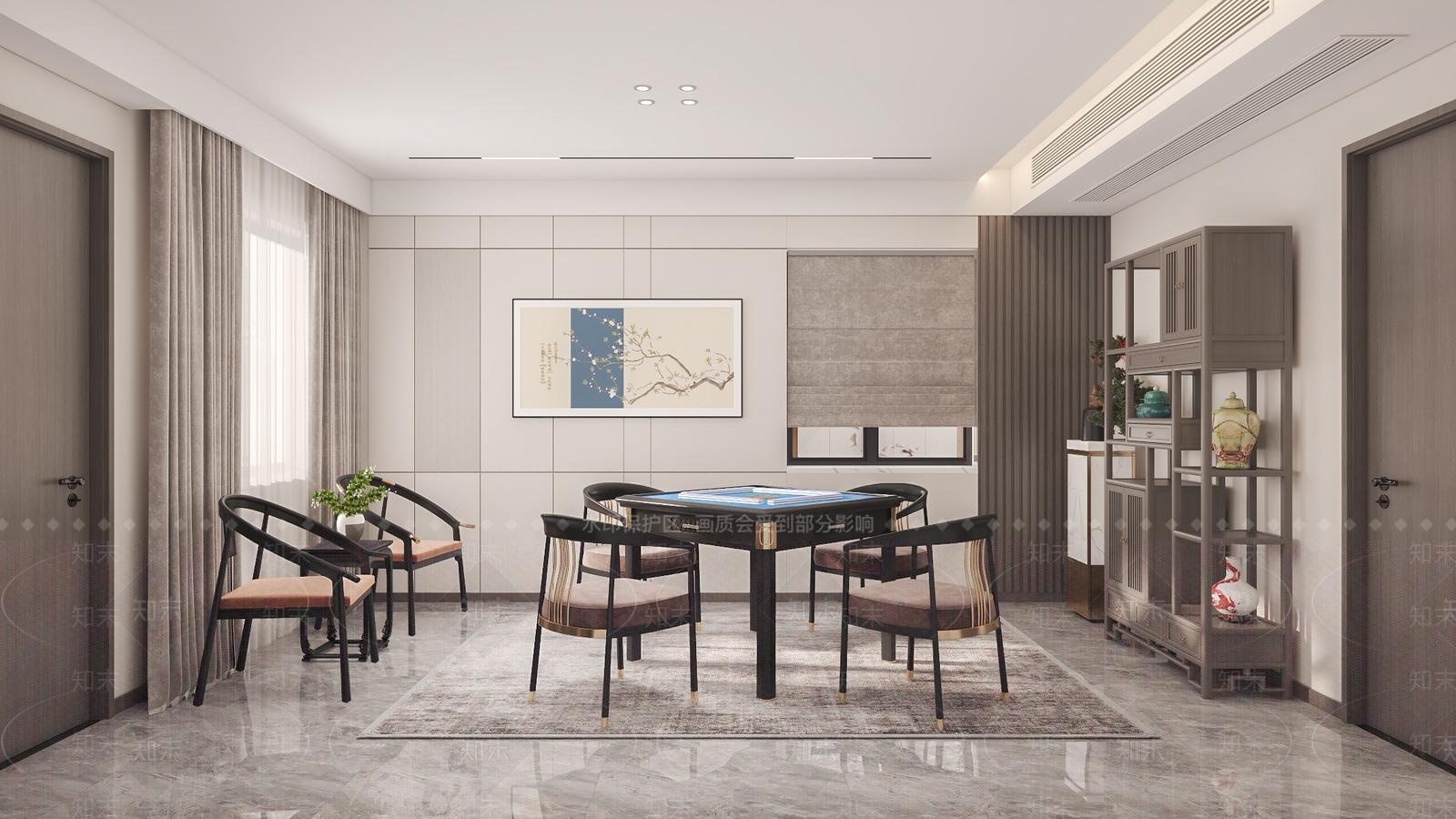 新中式棋牌室3D模型下载【ID:1171746482】