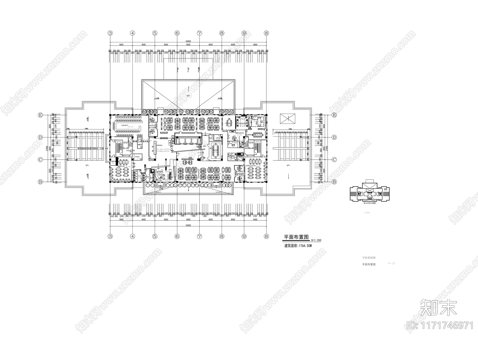 现代整体办公空间cad施工图下载【ID:1171746971】