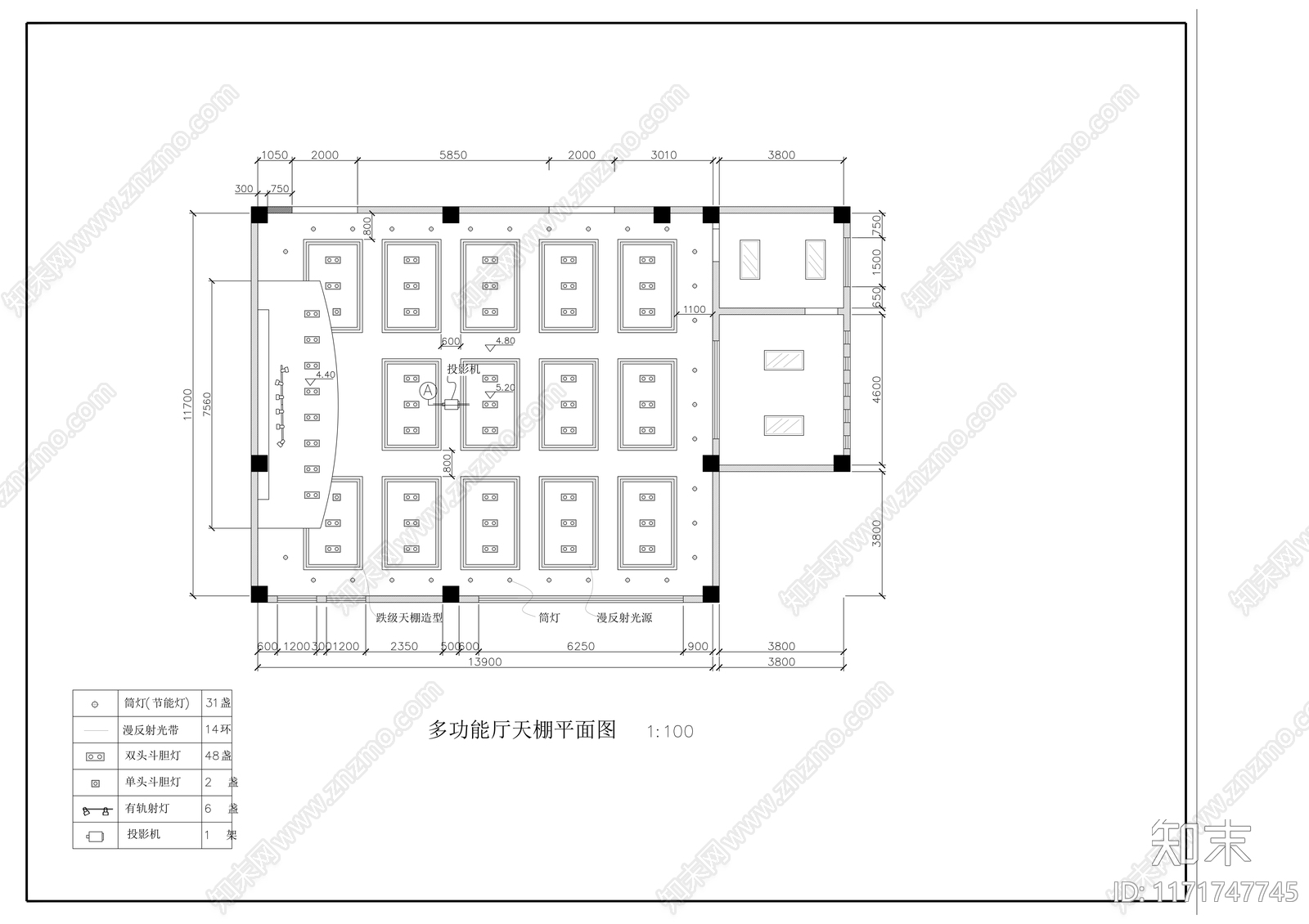 现代会议室cad施工图下载【ID:1171747745】