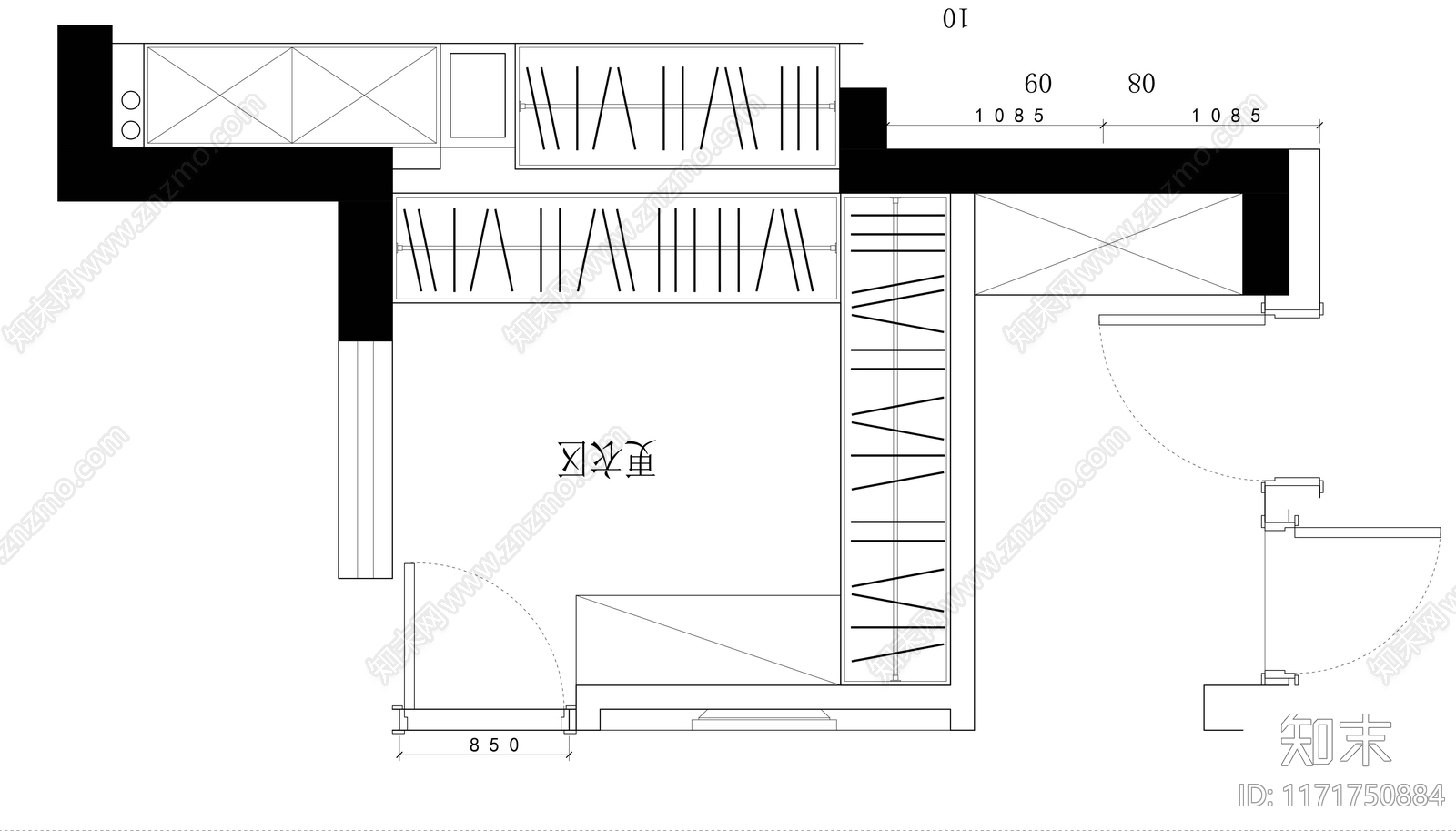 衣帽间施工图下载【ID:1171750884】