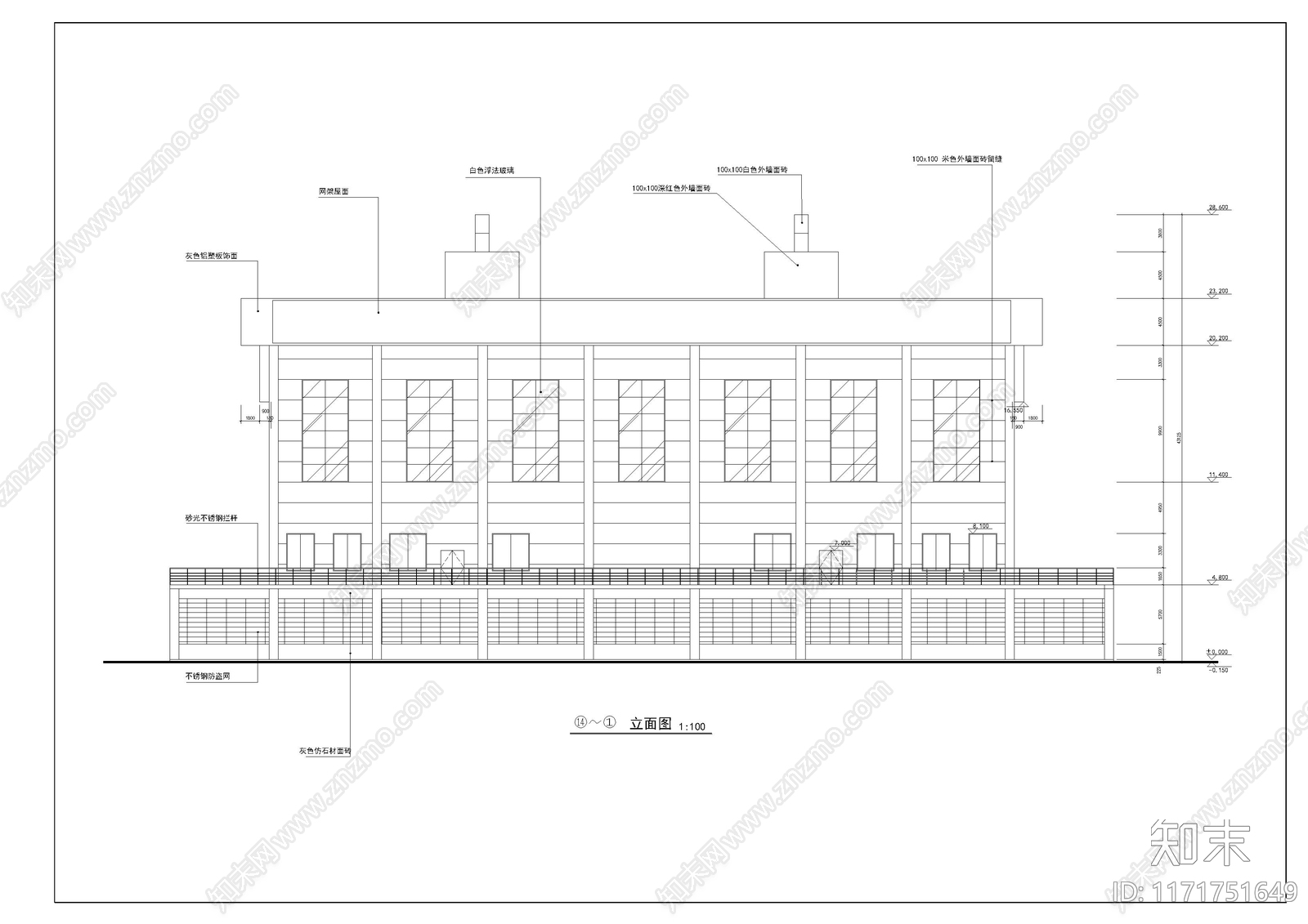 现代学校建筑cad施工图下载【ID:1171751649】