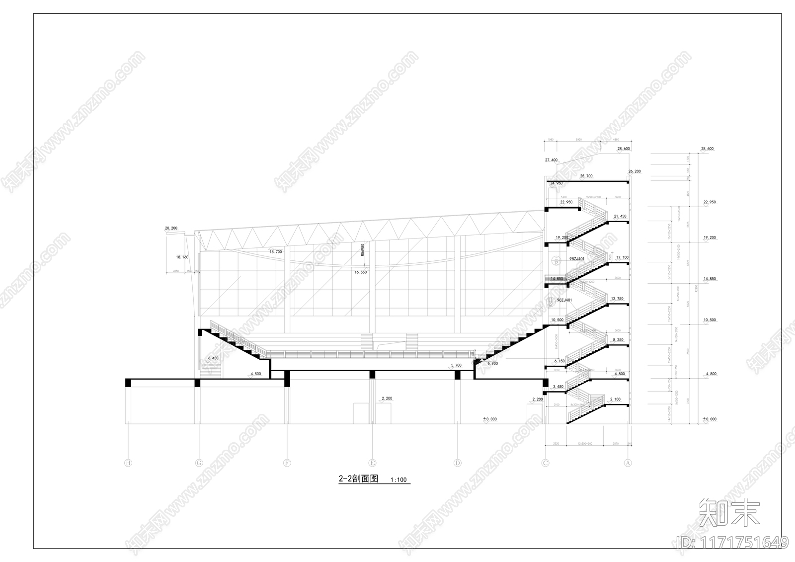 现代学校建筑cad施工图下载【ID:1171751649】