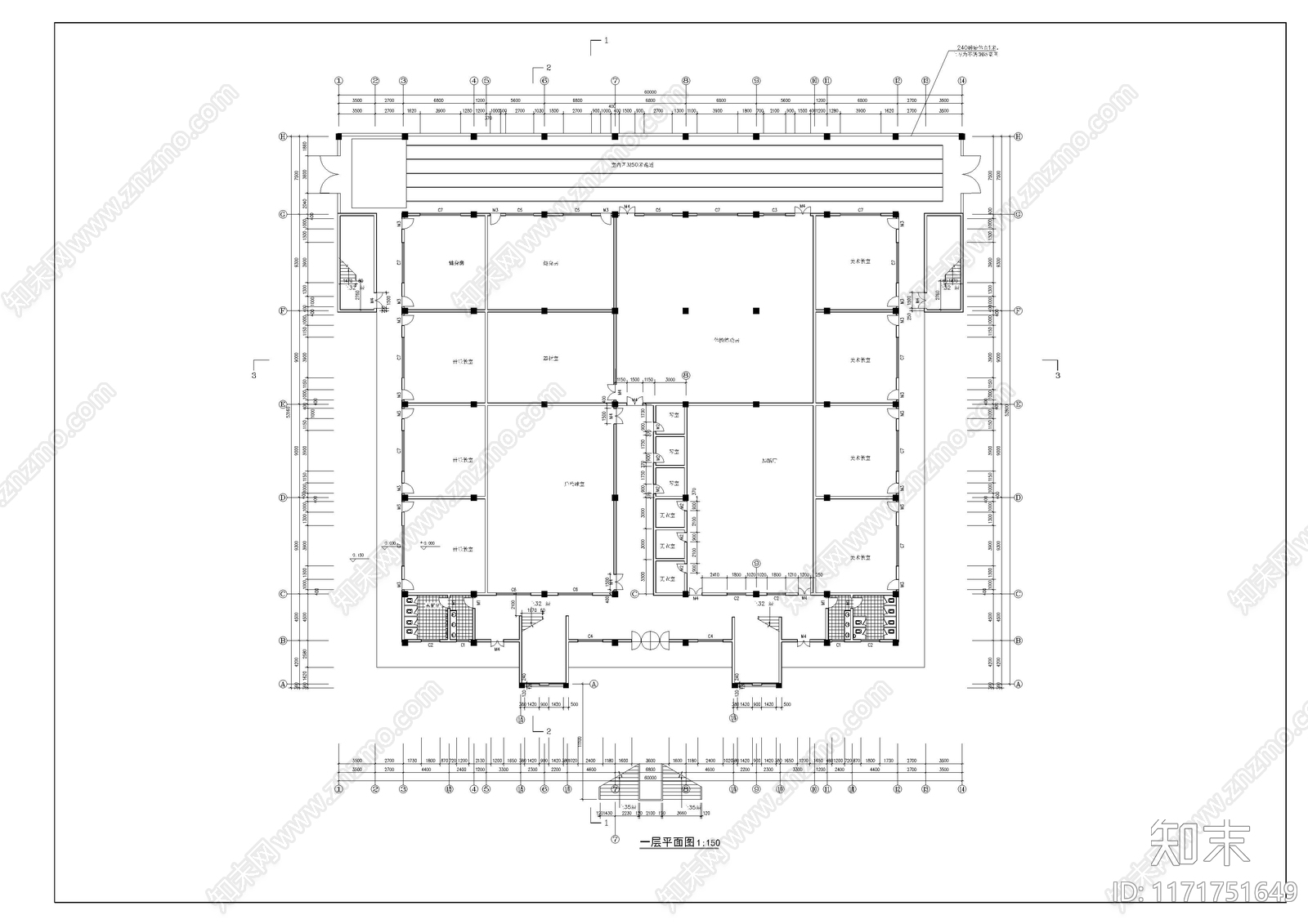 现代学校建筑cad施工图下载【ID:1171751649】