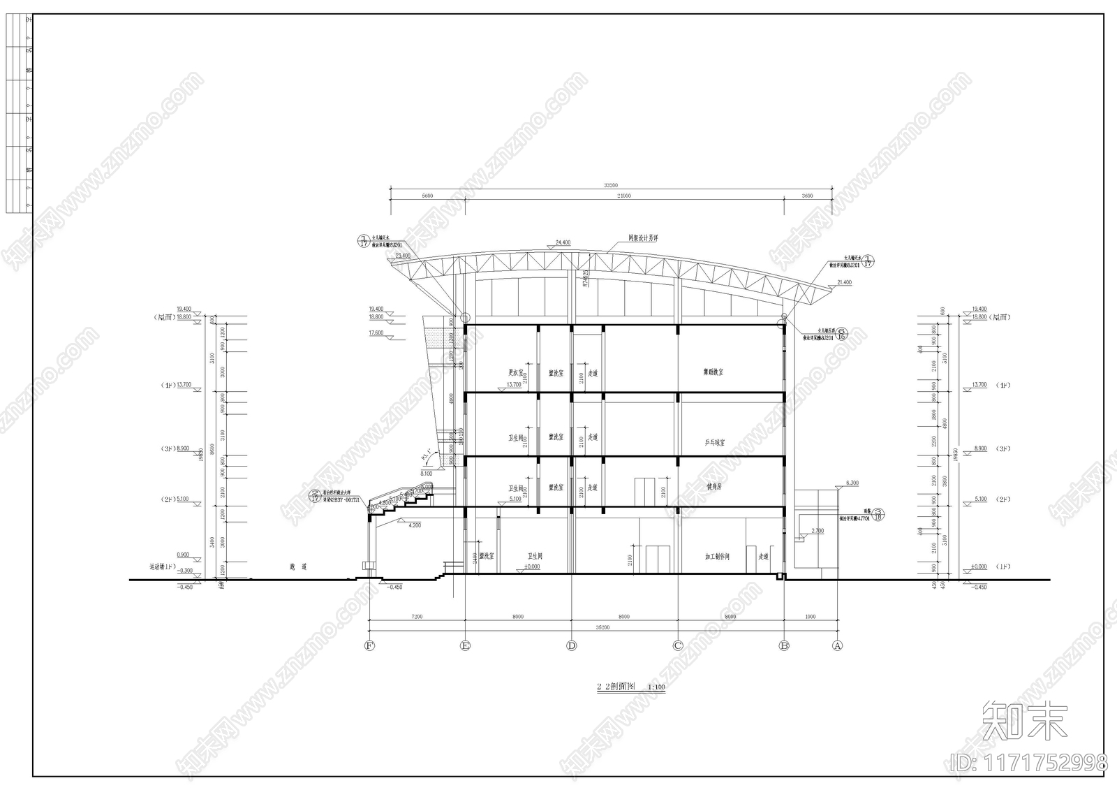 现代学校建筑cad施工图下载【ID:1171752998】