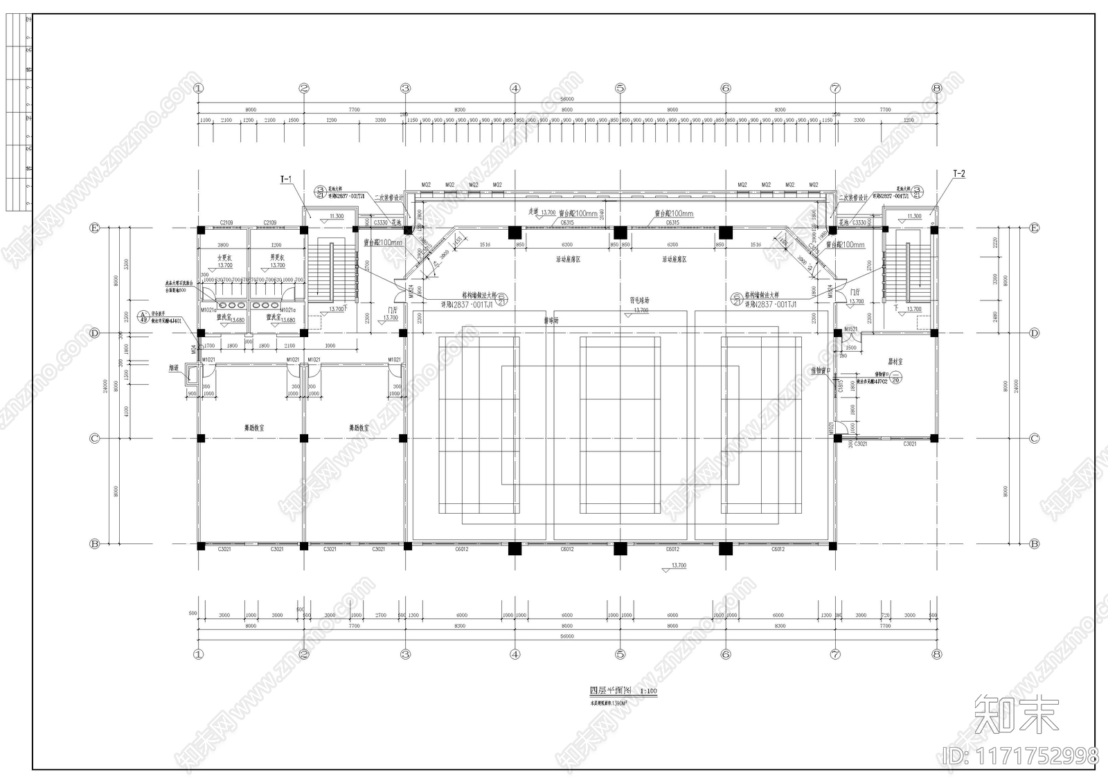 现代学校建筑cad施工图下载【ID:1171752998】