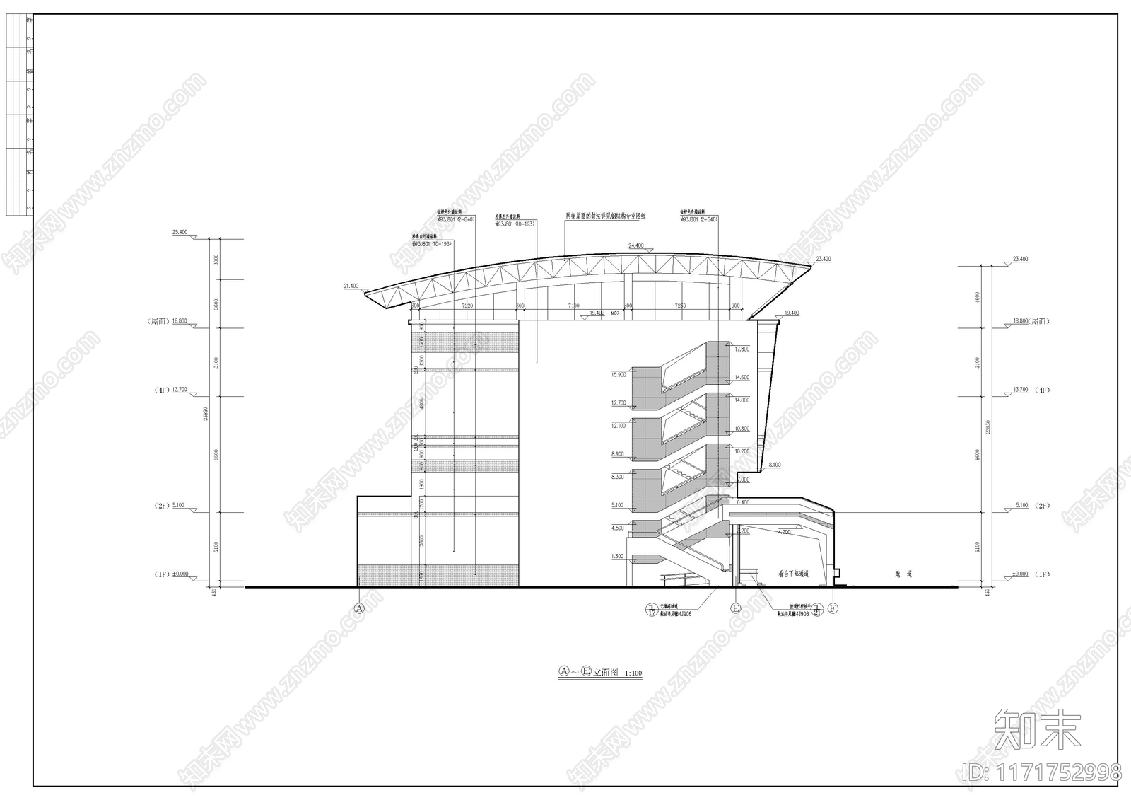现代学校建筑cad施工图下载【ID:1171752998】