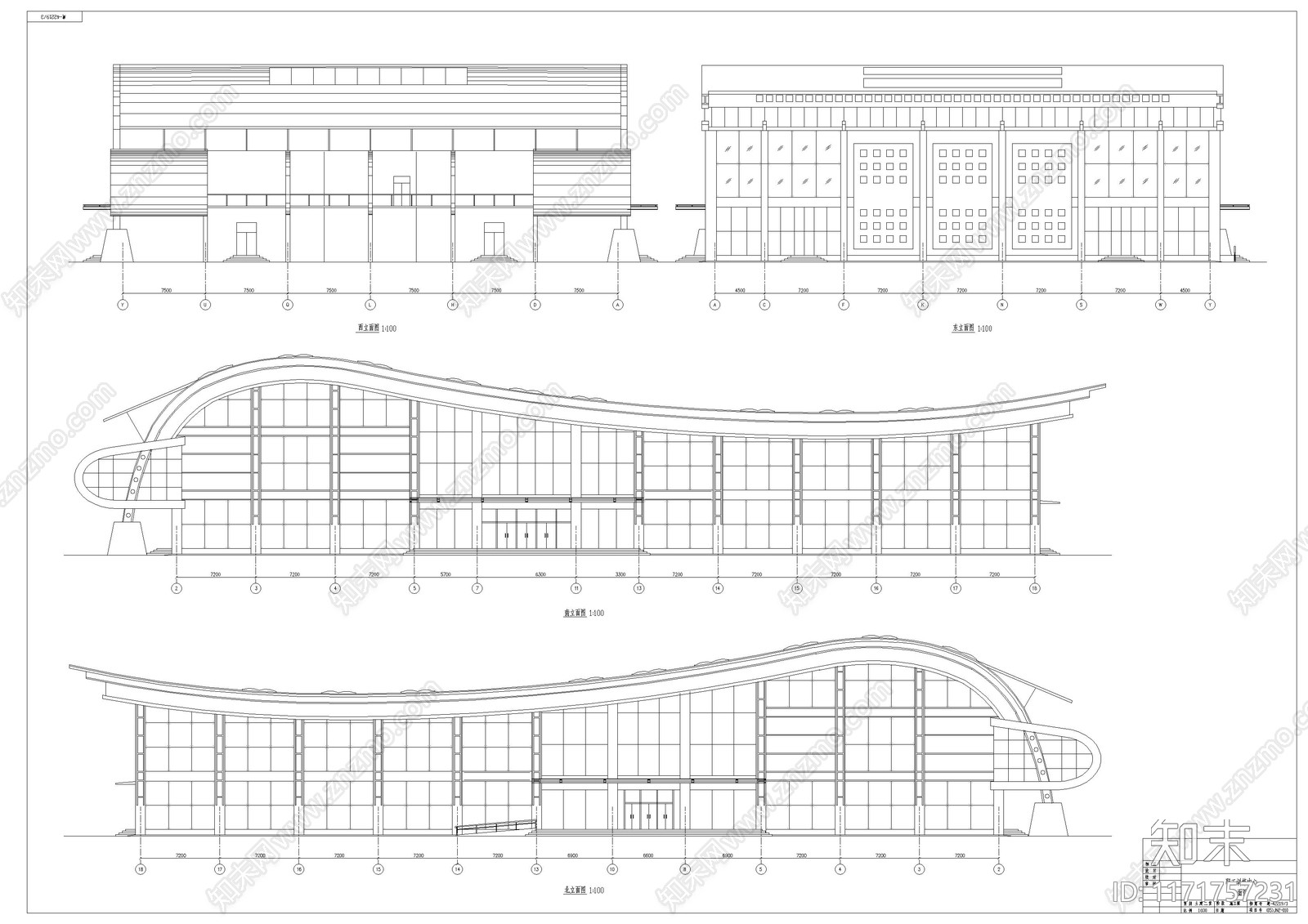 现代学校建筑cad施工图下载【ID:1171757231】