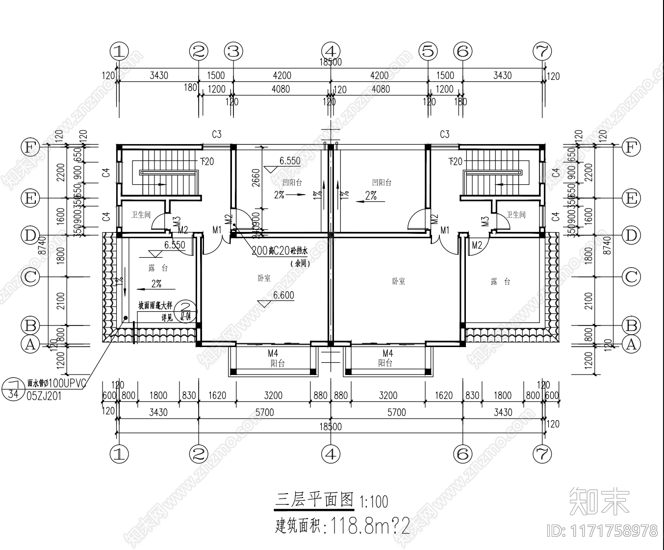 现代别墅建筑cad施工图下载【ID:1171758978】