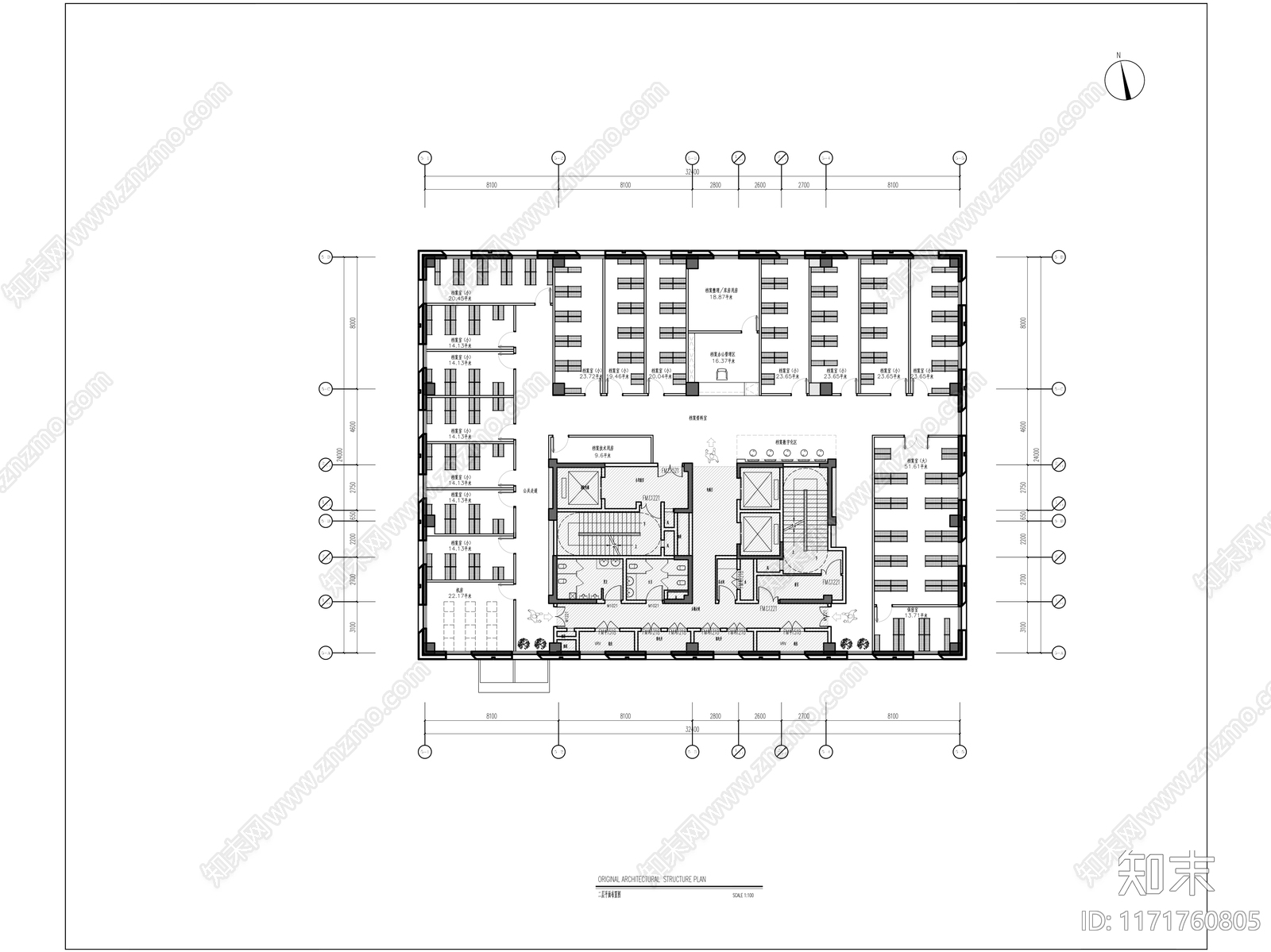 现代办公室cad施工图下载【ID:1171760805】