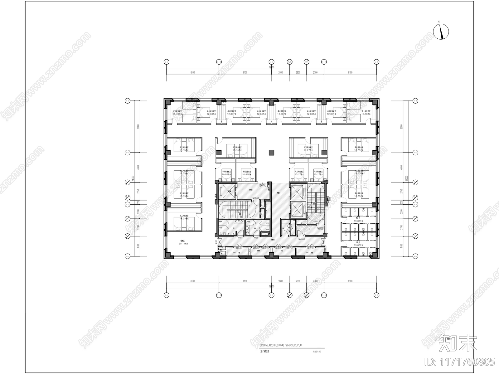 现代办公室cad施工图下载【ID:1171760805】