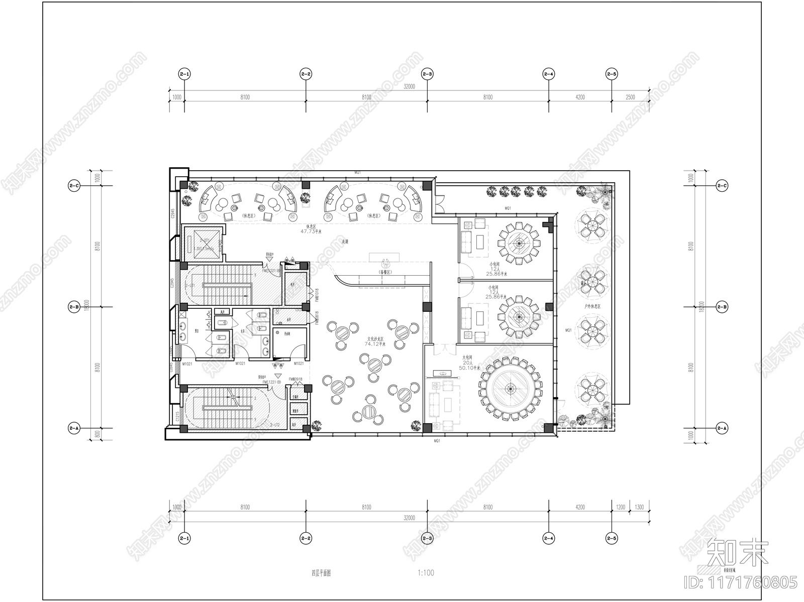 现代办公室cad施工图下载【ID:1171760805】