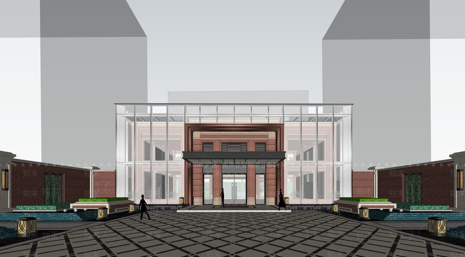 现代小区建筑SU模型下载【ID:1171764069】