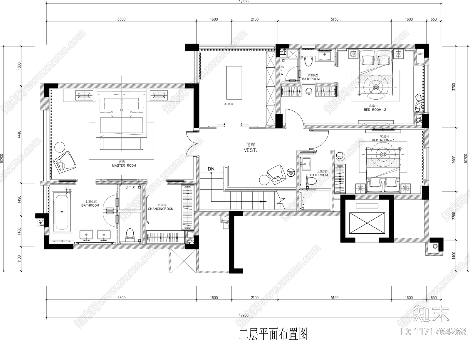 现代民宿施工图下载【ID:1171764268】