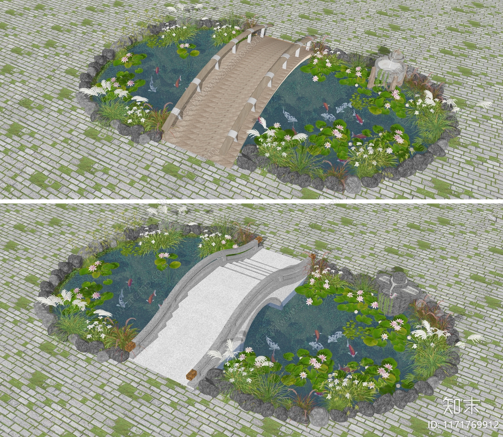 现代新中式水景SU模型下载【ID:1171769912】