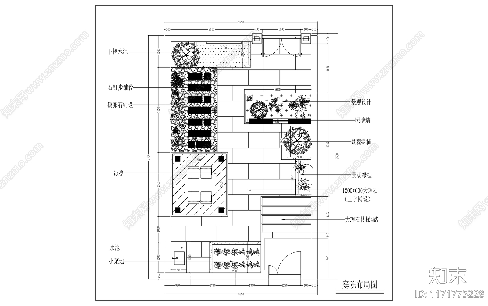 现代新中式庭院施工图下载【ID:1171775228】