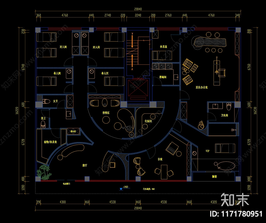 侘寂美容院施工图下载【ID:1171780951】