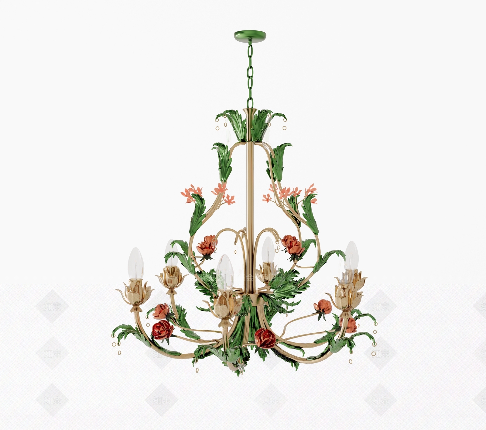欧式美式吊灯SU模型下载【ID:1171784723】