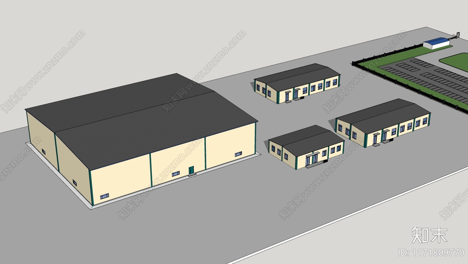 现代厂房SU模型下载【ID:1171809770】