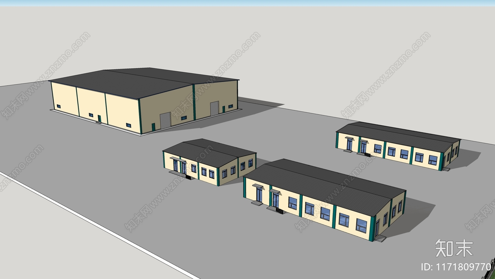 现代厂房SU模型下载【ID:1171809770】