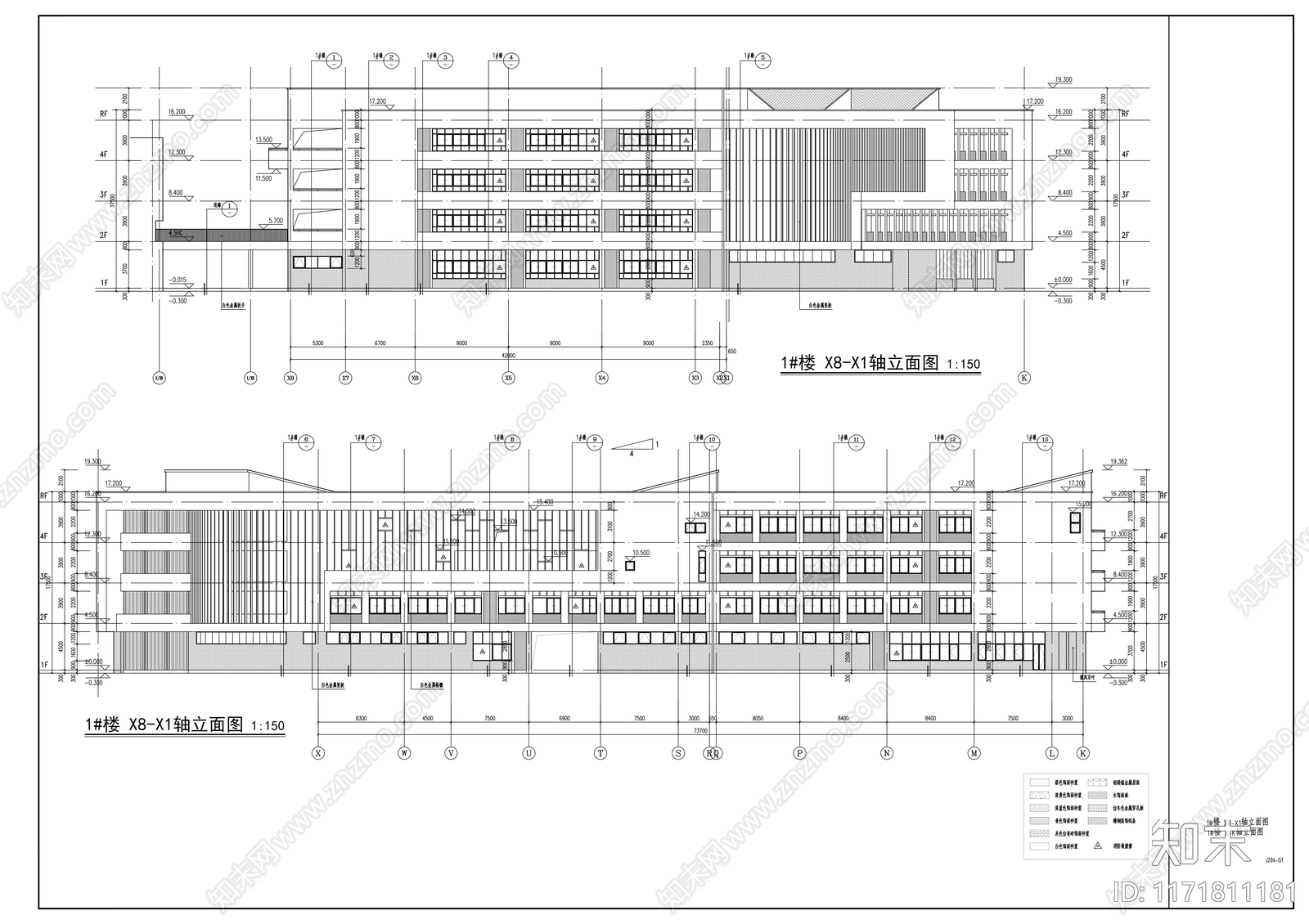 现代学校建筑cad施工图下载【ID:1171811181】