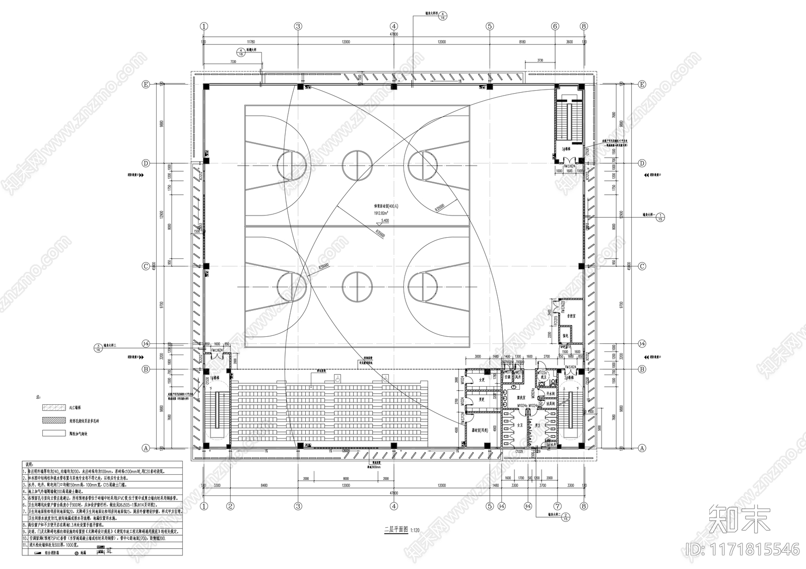现代学校建筑cad施工图下载【ID:1171815546】