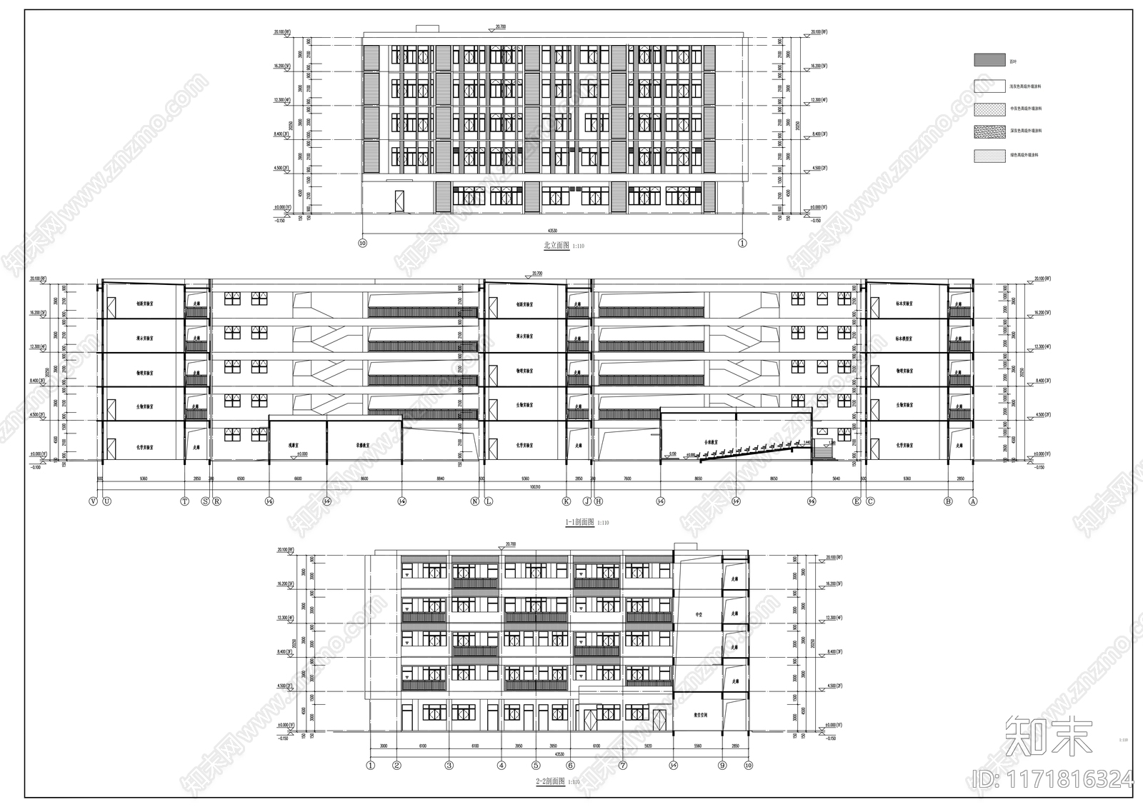 现代学校建筑cad施工图下载【ID:1171816324】